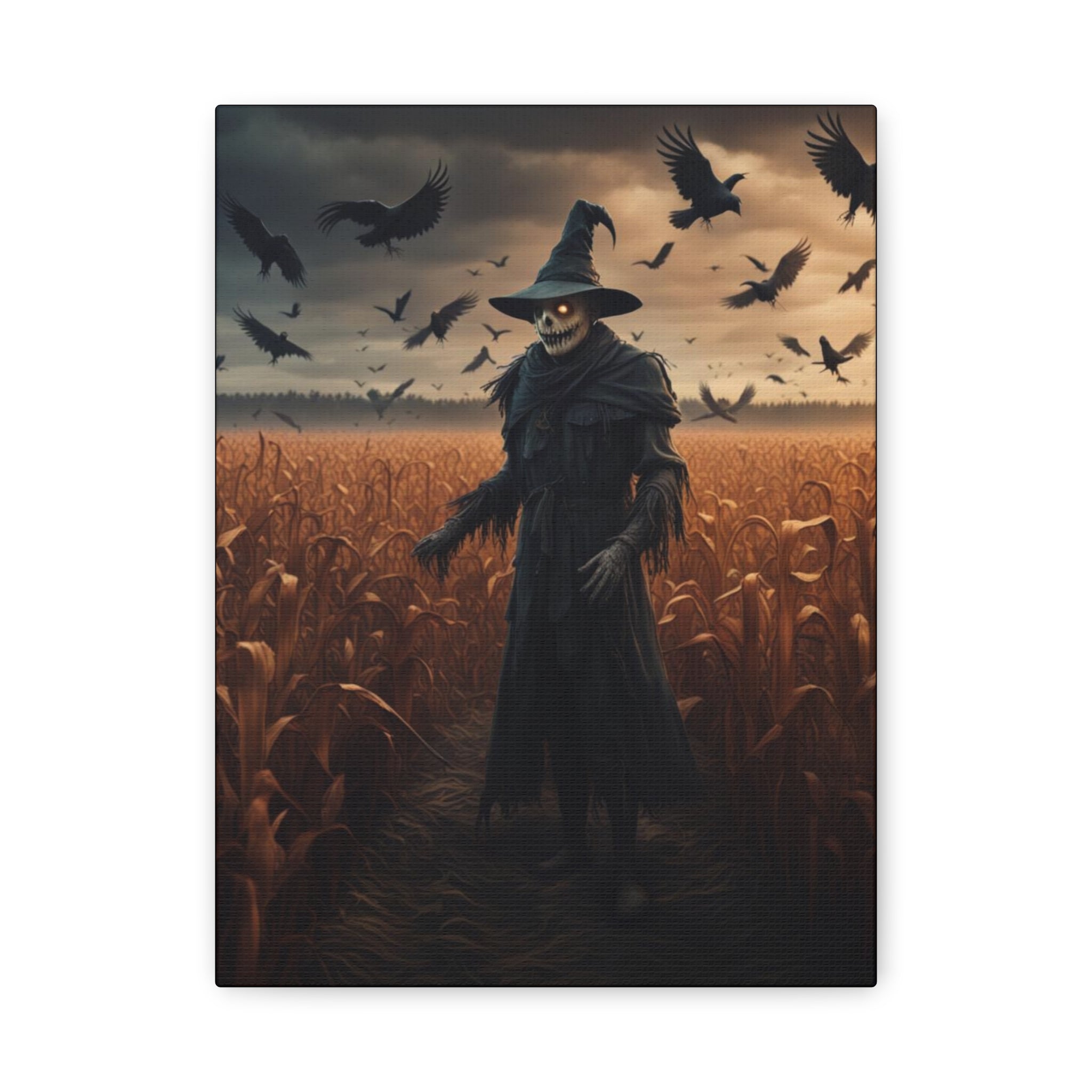 Brave Crows Canvas Art, Halloween Decor, Gothic Wall Art, Autumn Home Decor, Horror Art Print, Haunted House Decoration