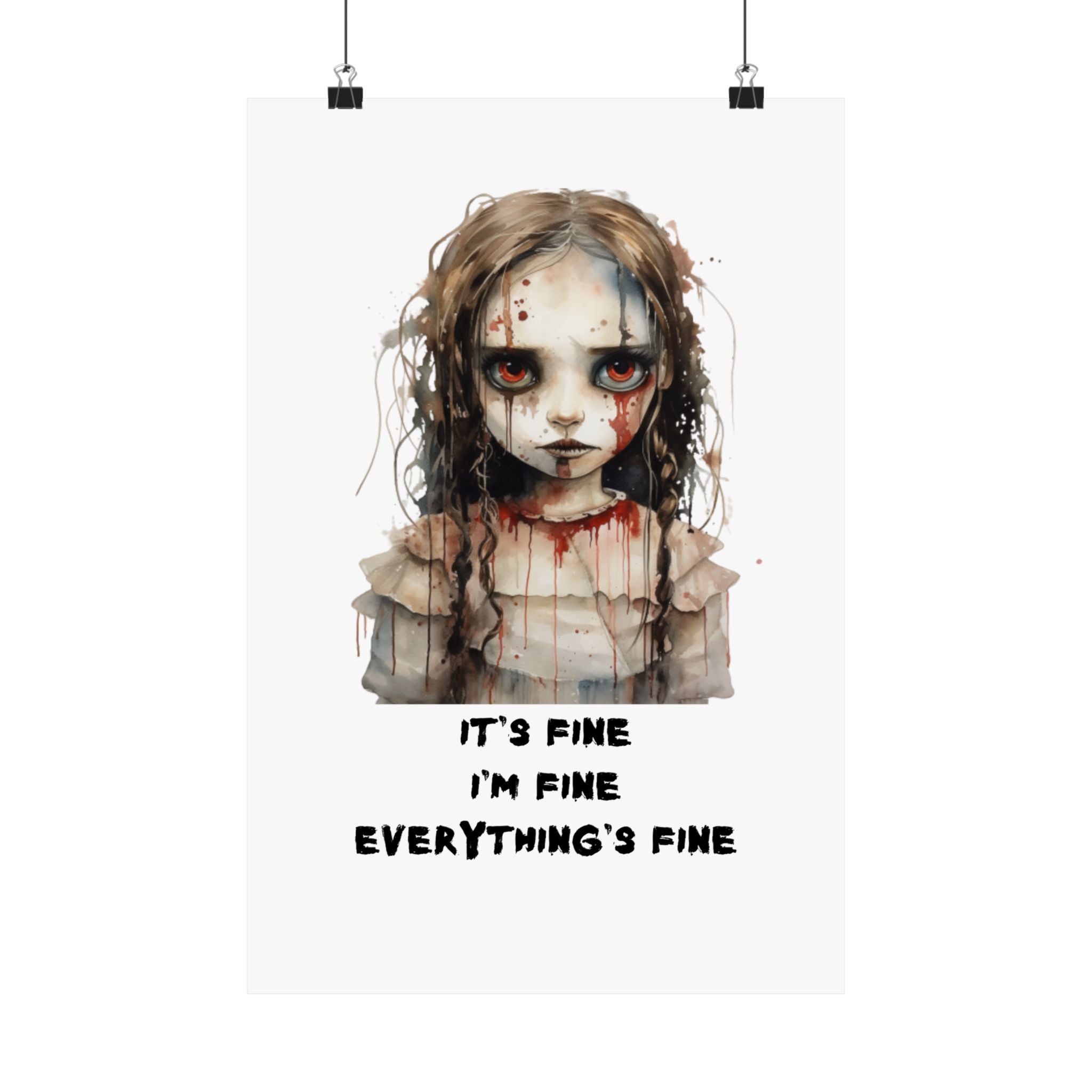 Creepy Doll Art Poster, Creepy Decor, Dark Academia Wall Art, Disturbing Print, Horror Gift, Gothic Home Decor