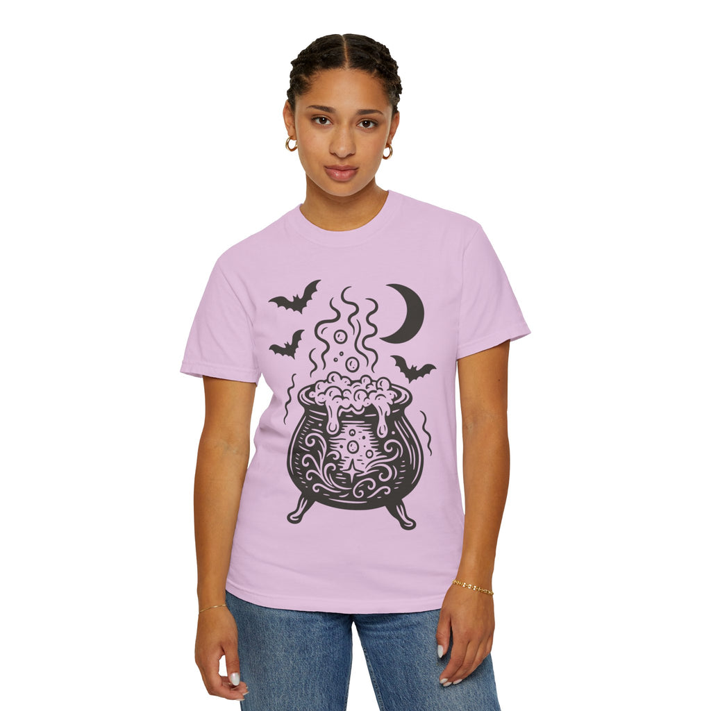 Halloween Cauldron T-shirt, Unisex Spooky Shirt, Witchy Apparel, Fall Festive Tee, Costume Party Top, Gift for Halloween Lovers