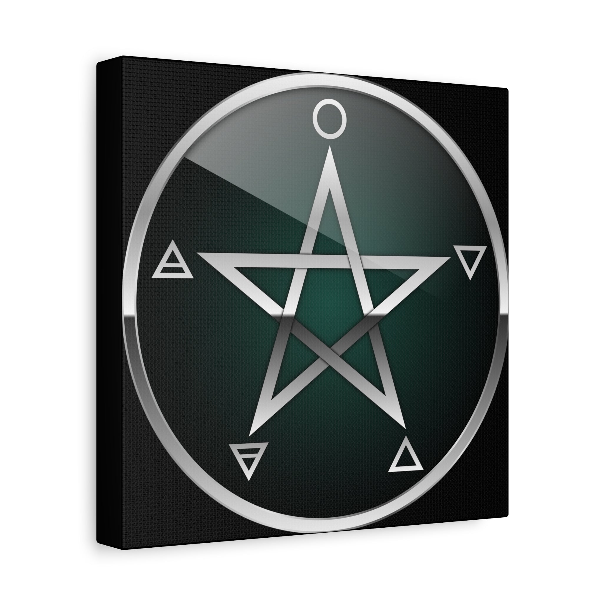 Elemental Pentagram Stretched Matte Canvas Art, Wall Decor, Spiritual Home Accent, Perfect for Witchcraft Lovers, Gothic Aesthetic, Unique Gift Idea