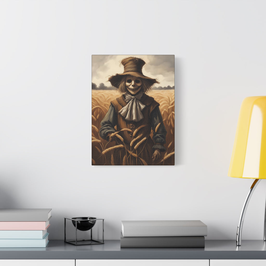 Scarecrow Canvas Art Print, Creepy Wall Decor, Autumn Home Decor, Halloween Decoration, Farmhouse Wall Art