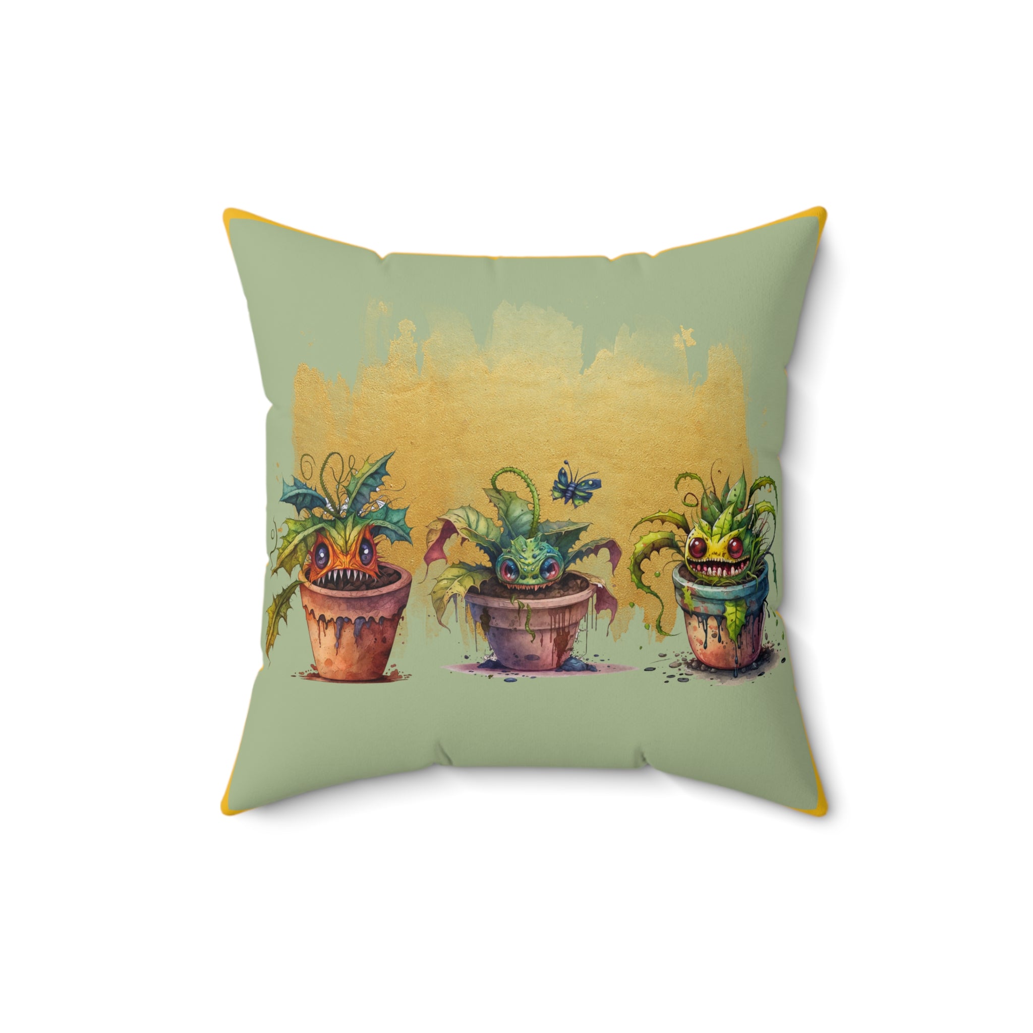 Creepy Garden 2 Square Pillow | Cozy Home Decor, Garden Lover Gift, Indoor Cushion, Nature-Inspired Accent