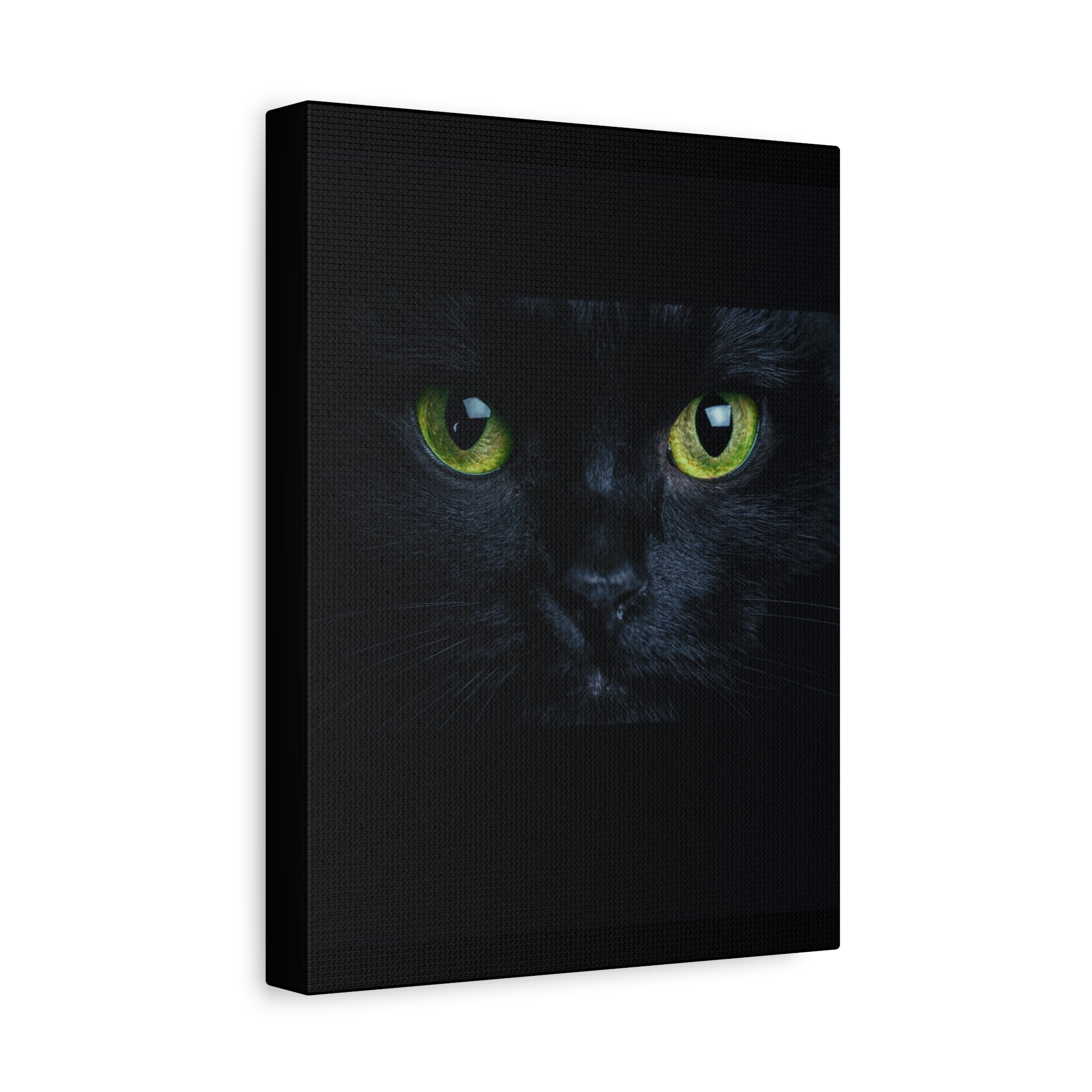 Green Eyes Black Cat Wall Art, Canvas Print, Home Decor, Cat Lover Gift, Halloween Decor, Animal Art