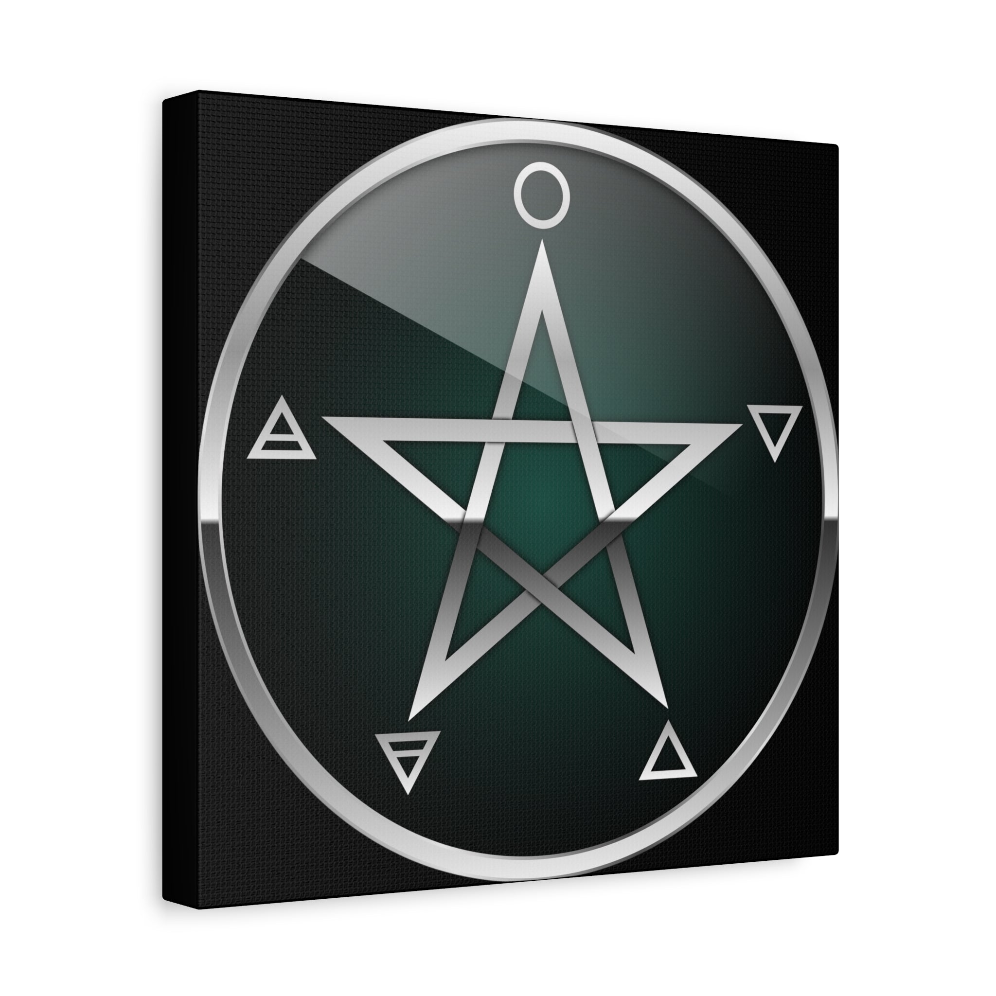 Elemental Pentagram Stretched Matte Canvas Art, Wall Decor, Spiritual Home Accent, Perfect for Witchcraft Lovers, Gothic Aesthetic, Unique Gift Idea