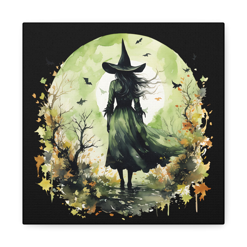 The Autumn Witch Canvas Wall Art, Mystic Decor for Halloween, Nature Lover Gift, Artistic Home Décor, Witch Art Print