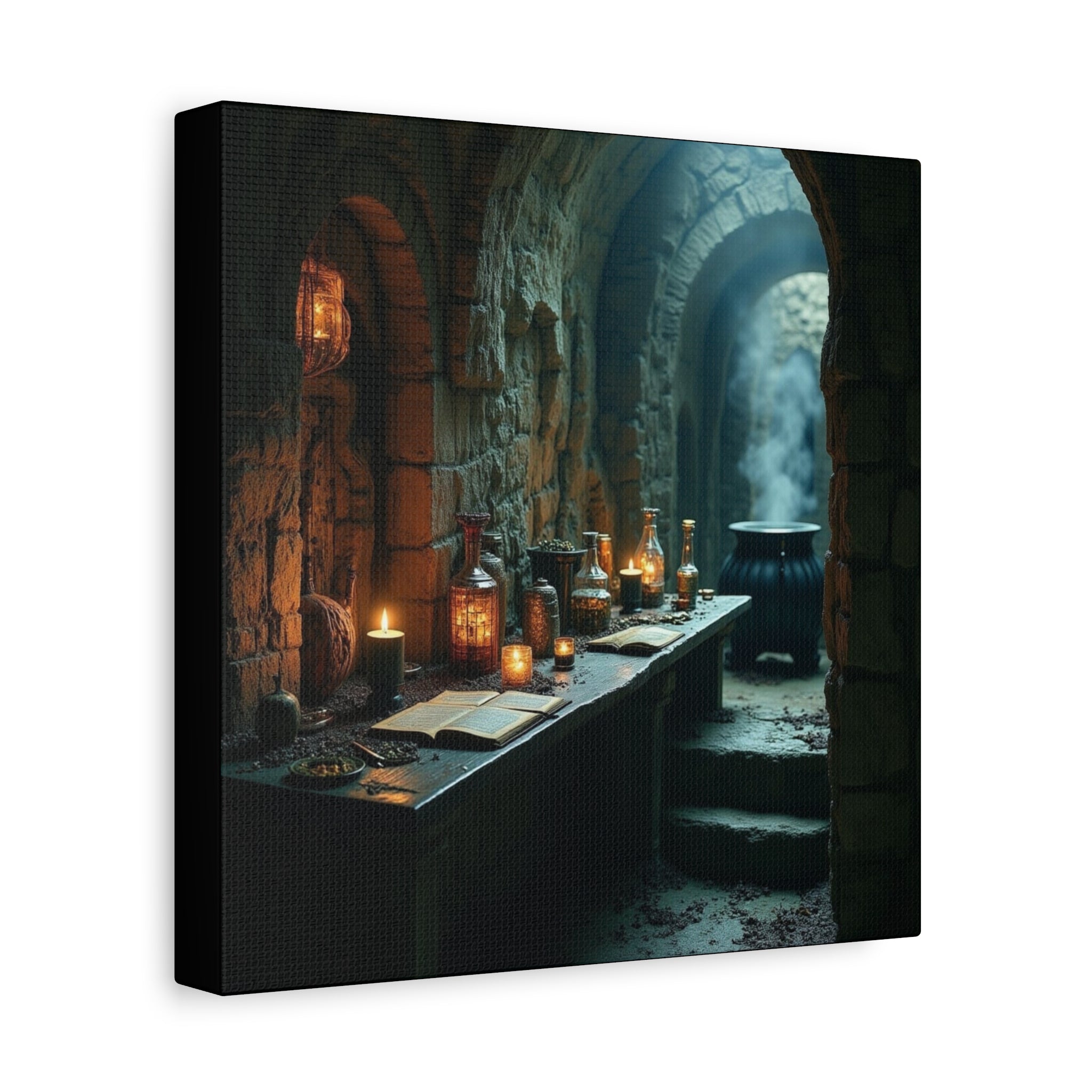The Alchemist's Lab Canvas Art, Fantasy Wall Decor, Witchcraft Room Decoration, Gothic Home Accent, Enchanted Art for Halloween
