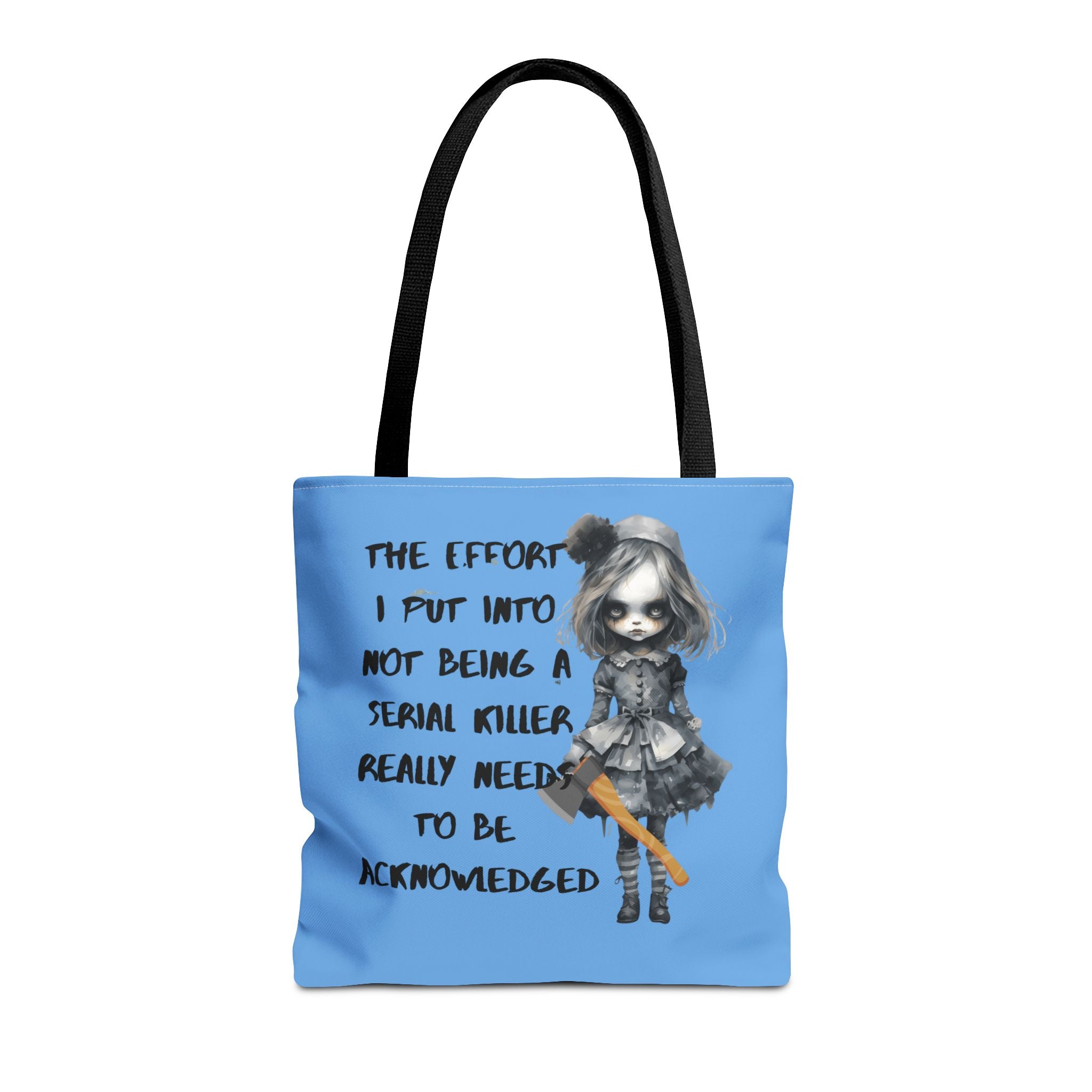 Creepy Doll Tote Bag, Playful Tote for Animal Lovers, Unique Gift, Eco-Friendly Shopping Bag, Fun Everyday Use, Cute Design