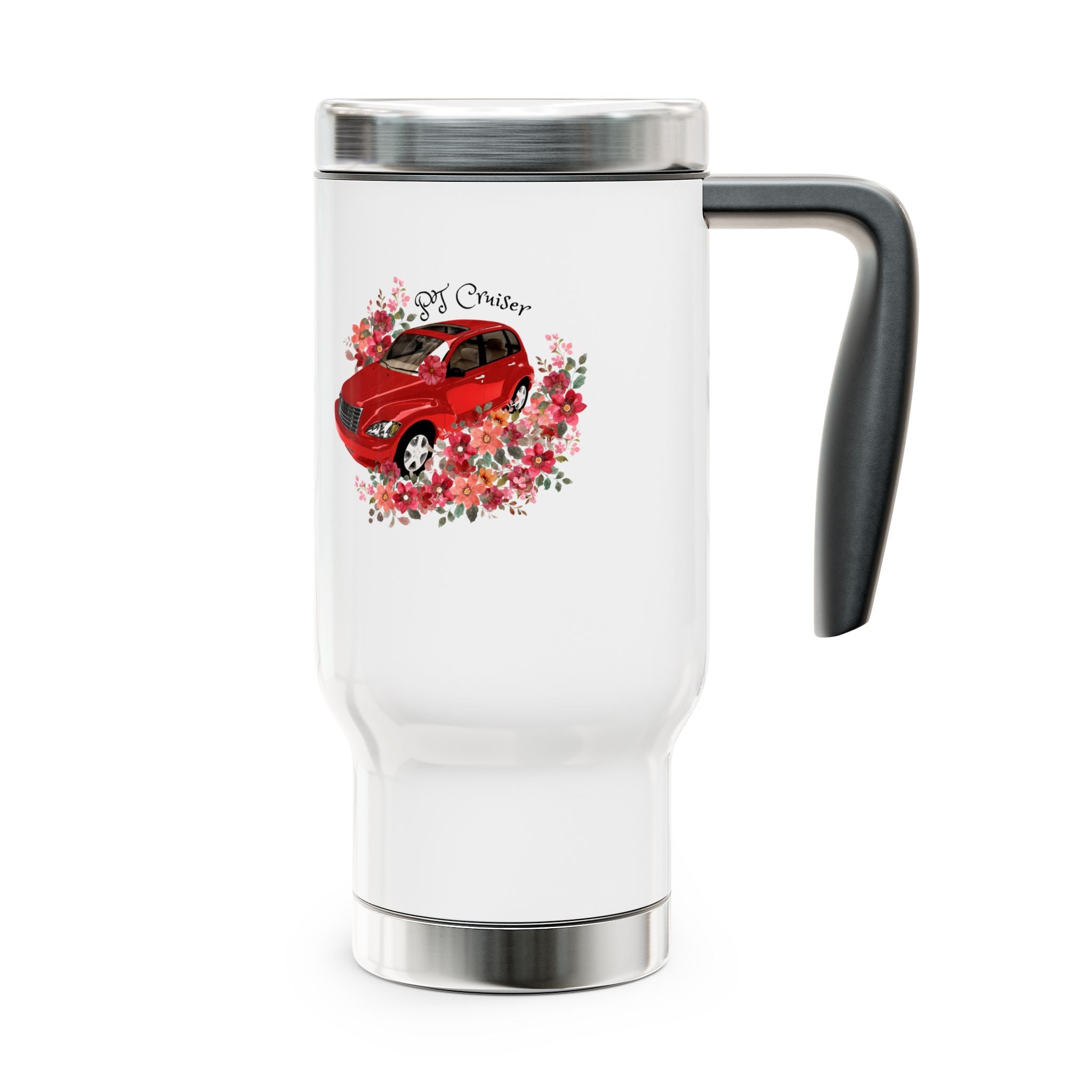PT Cruiser Travel Mug with Handle, Car Lover Gift, Insulated Coffee Mug, Road Trip Accessory, Perfect for Commuters
