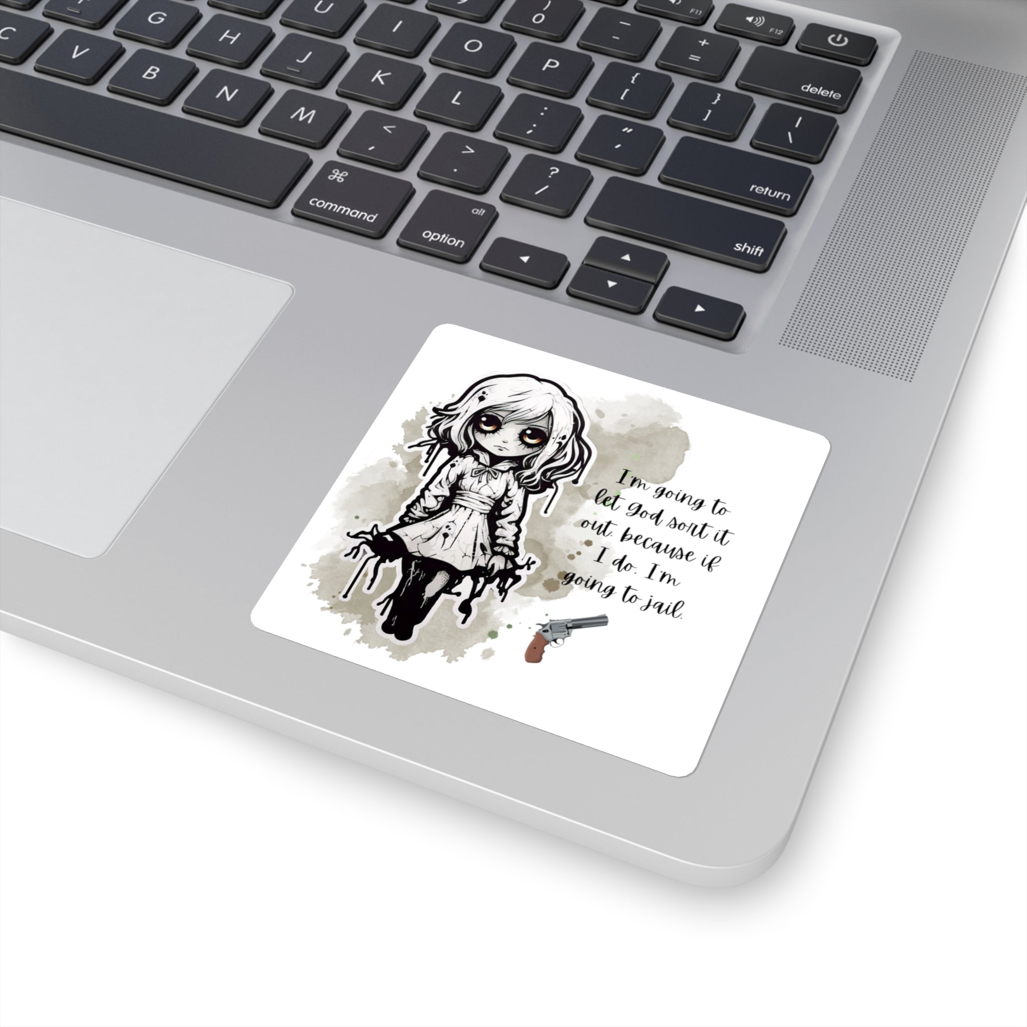 Creepy Doll Square Stickers, Quirky Stickers for Laptop, Bullet Journal, Aesthetic Gifts, Alternative Art Decor, Fun Quote Vinyl [...]