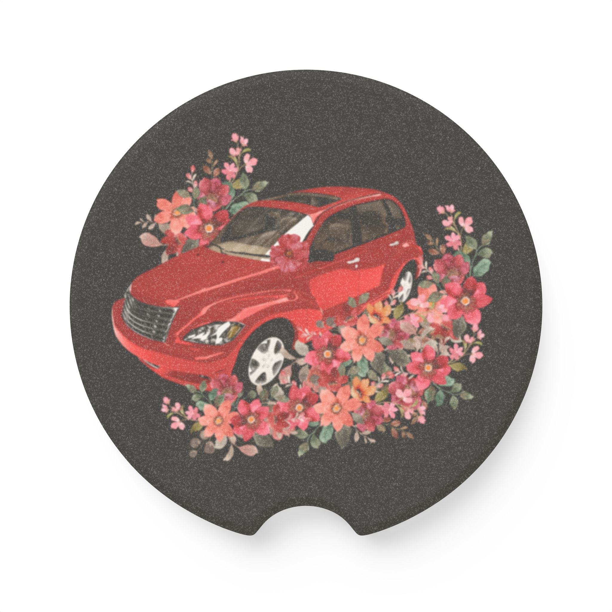 PT Cruiser Car Coaster, Boho Car Accessory, Flower Print Coaster, Car Decoration, Gift for Drivers