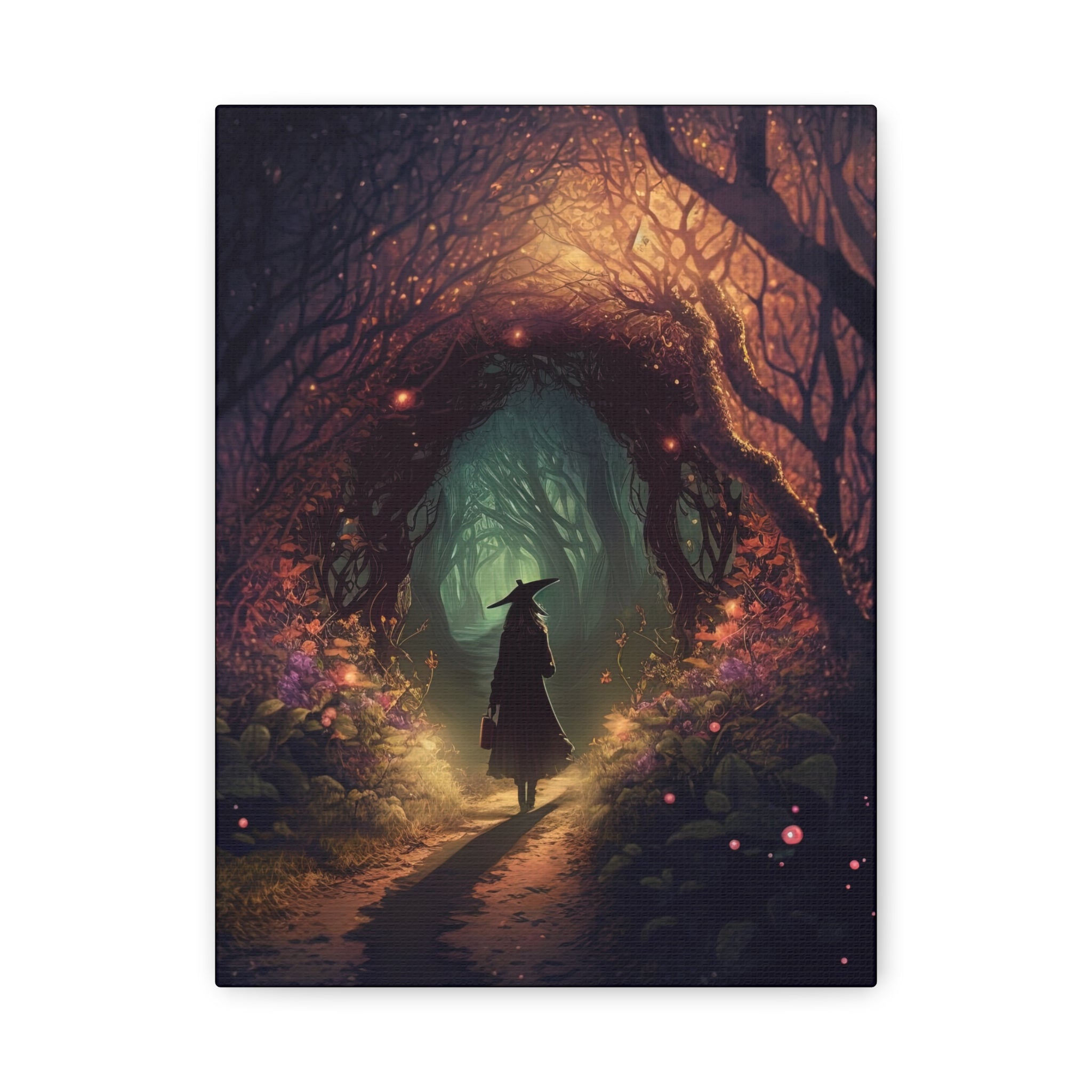 Nightfall Wall Art Print, Witch Canvas, Fantasy Home Decor, Magical Artwork, Gift for Her