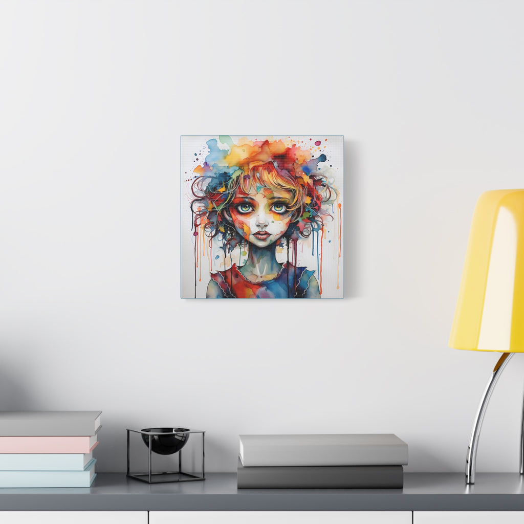 Creepy Doll Art Canvas Print, Vibrant Wall Decor, Unique Gift for Art Lovers, Whimsical Home Decoration, Perfect for Birthdays, Holidays