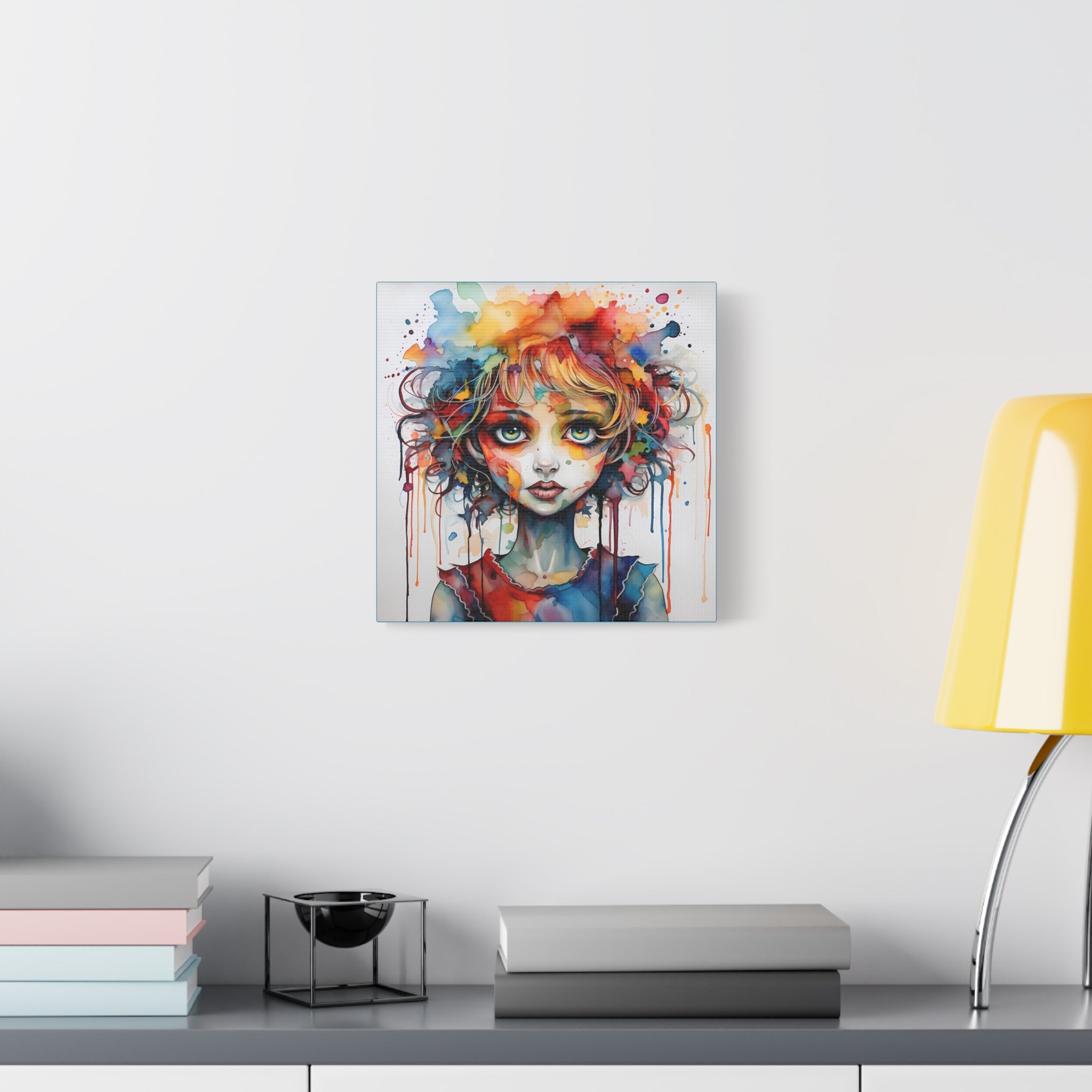 Creepy Doll Art Canvas Print, Vibrant Wall Decor, Unique Gift for Art Lovers, Whimsical Home Decoration, Perfect for Birthdays, Holidays