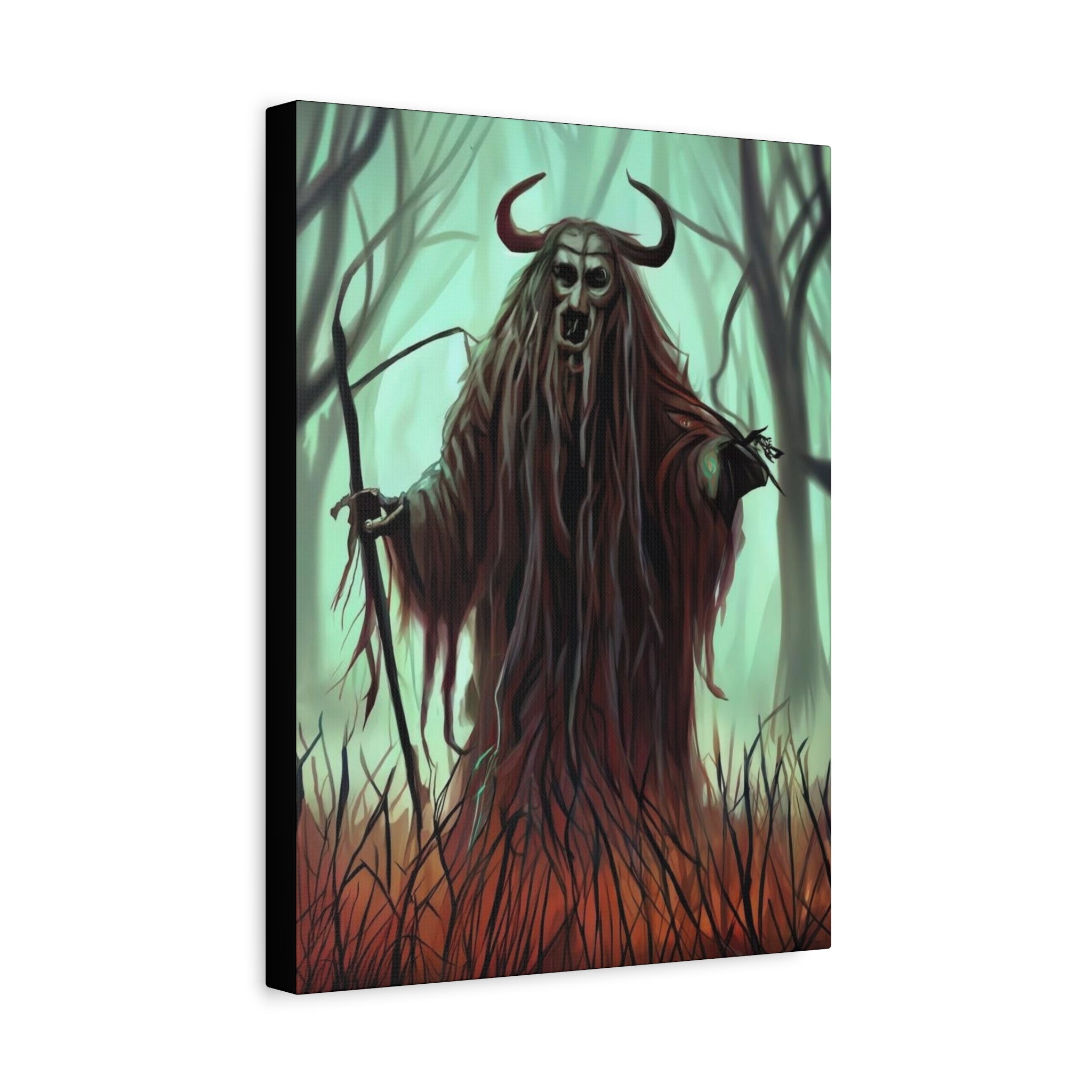 The Shaman Canvas Art, Halloween Decor, Witchy Wall Art, Gothic Home Decor, Fantasy Artwork, Unique Gift for Halloween