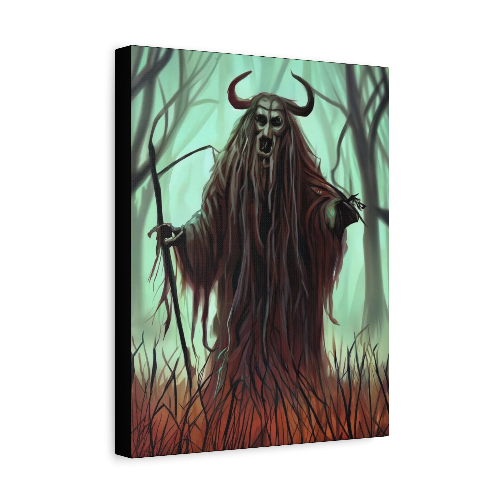 The Shaman Canvas Art, Halloween Decor, Witchy Wall Art, Gothic Home Decor, Fantasy Artwork, Unique Gift for Halloween