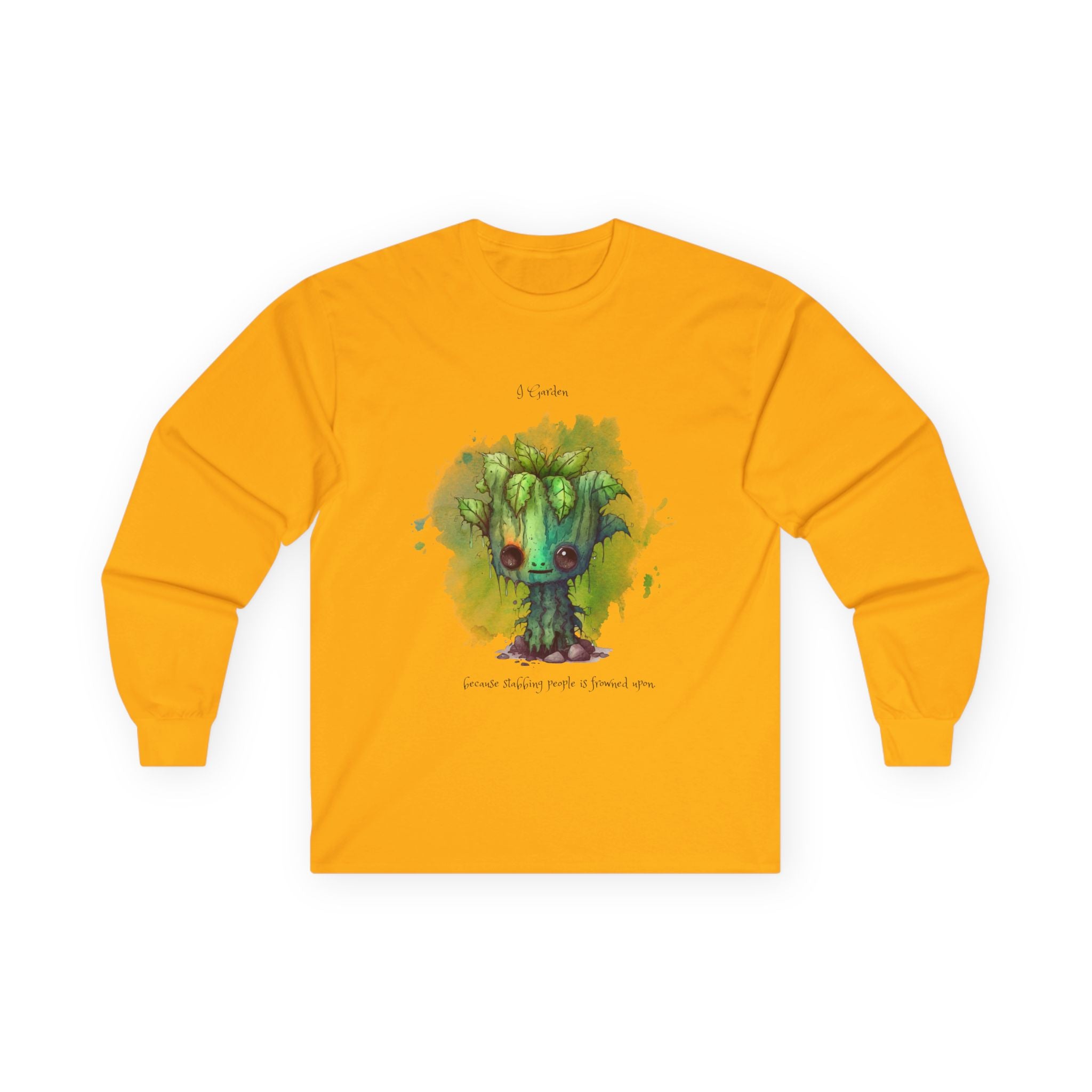 Creepy Garden Long Sleeve Tee, Artistic Unisex Shirt for Nature Lovers, Eco-Friendly Gift, Perfect for Earth Day, Casual Wear