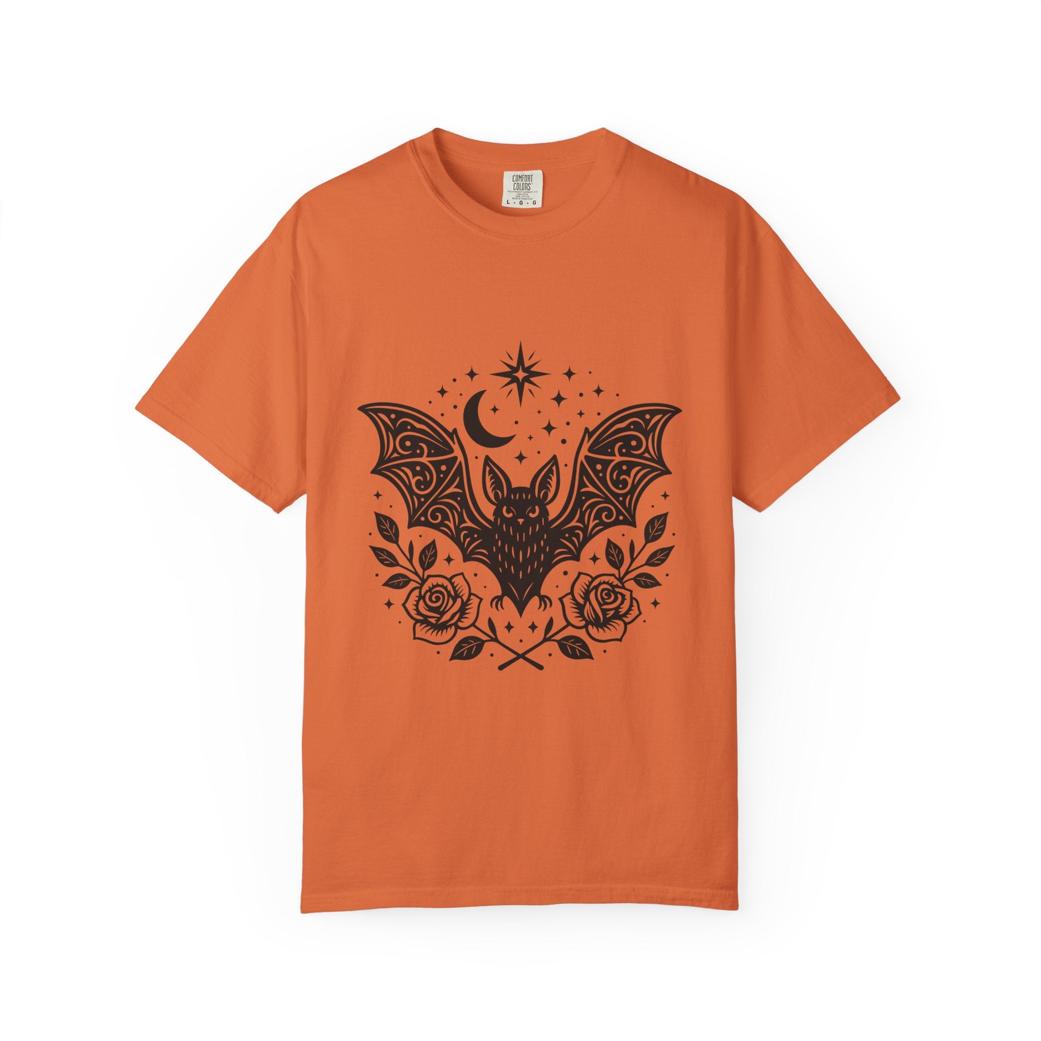 Gothic Bat Unisex T-Shirt, Vintage Style Tee for Halloween, Cool Graphic Top, Boho Clothing, Festival Wear
