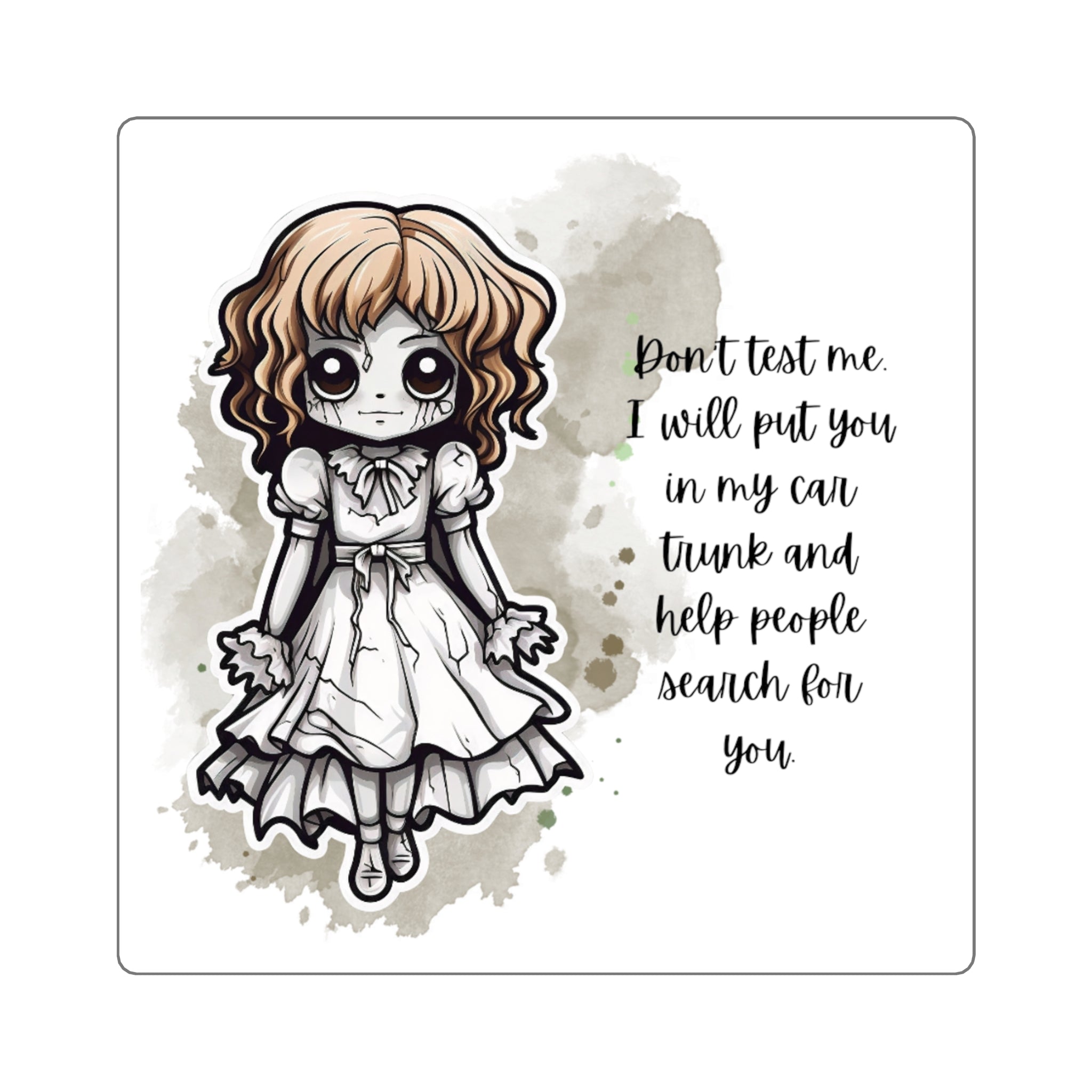 Creepy Doll Stickers, Eerie Decor, Laptop Decals, Unique Gifts, Halloween Accessories, Quirky Art