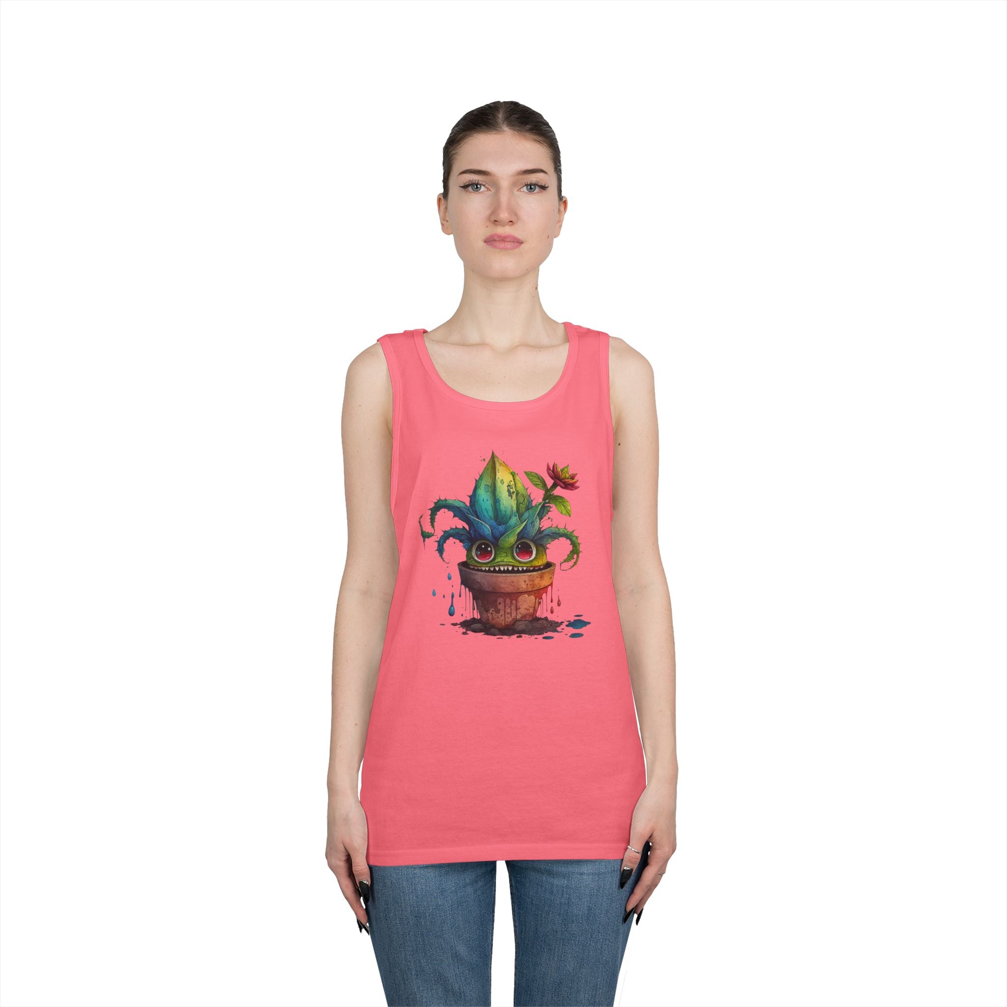 Creepy Garden Plant Tank Top – Fun Unisex Tee for Plant Lovers, Gardening Gift, Summer Wear, Eco-Friendly Fashion