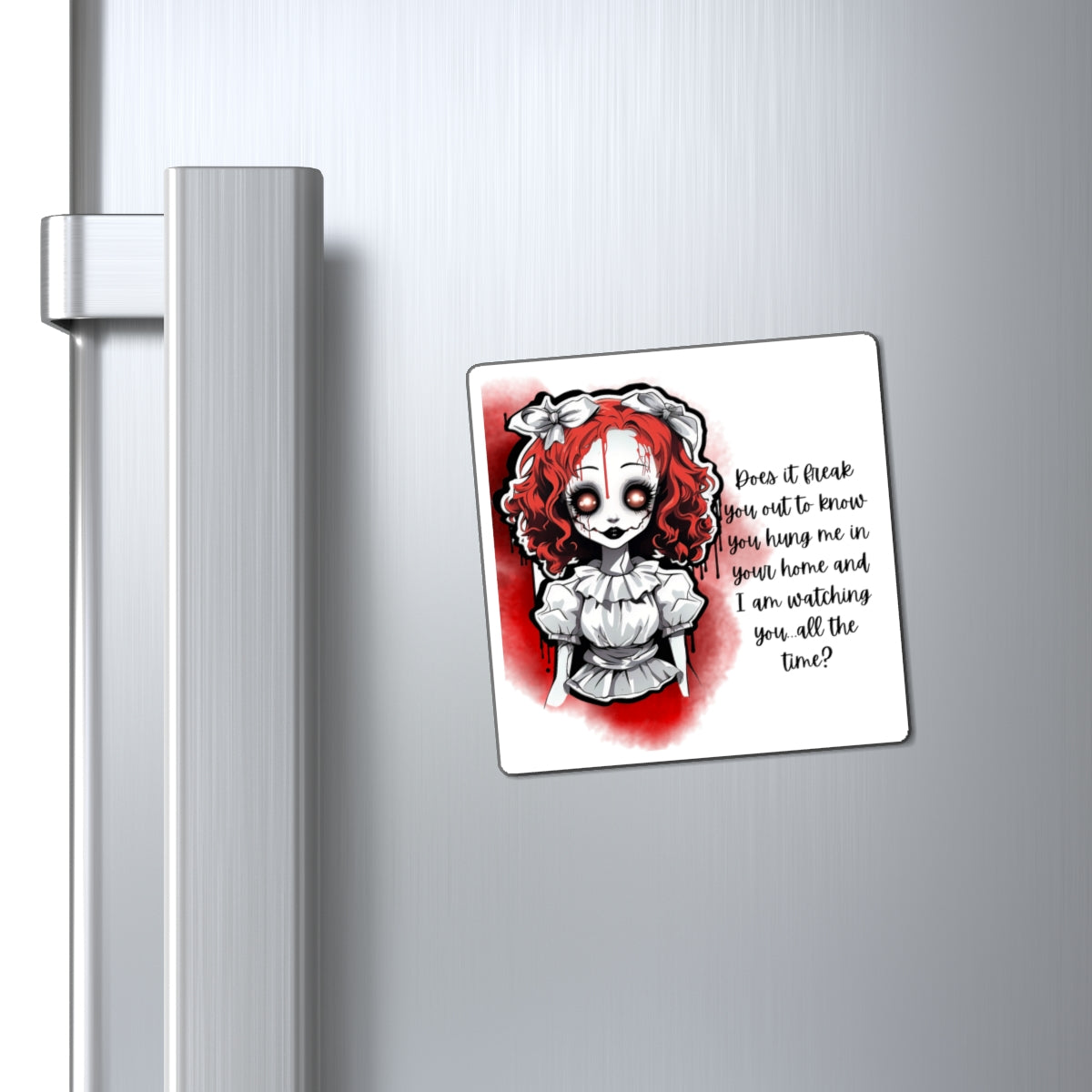 Creepy Doll Magnets, Horror Decor, Halloween Gift, Fridge Magnet, Dark Art, Creepy Home Decor