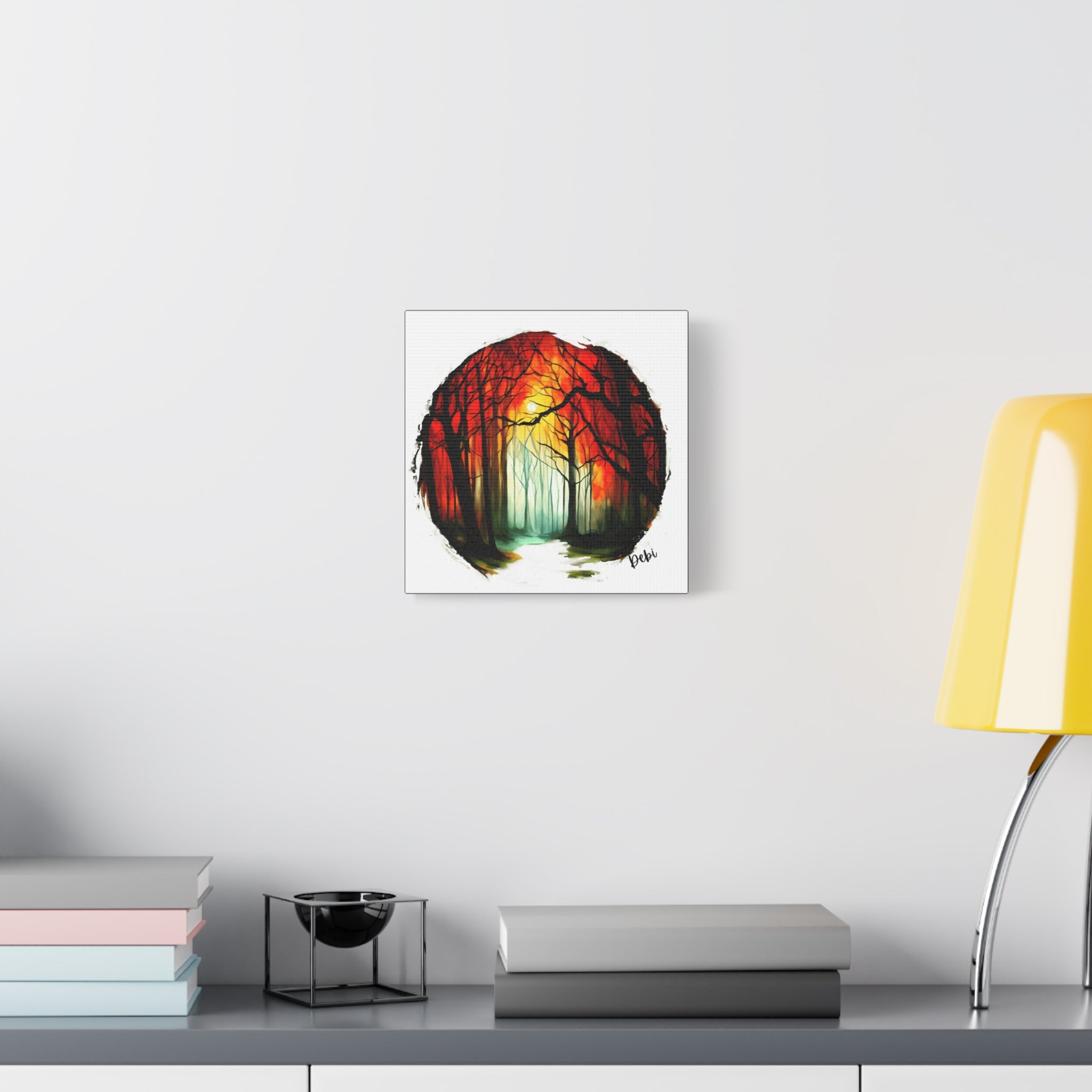 The Woods Canvas Art, Colorful Home Decor, Nature Wall Art, Gift for Nature Lover, Living Room Wall Decoration, Handmade Art