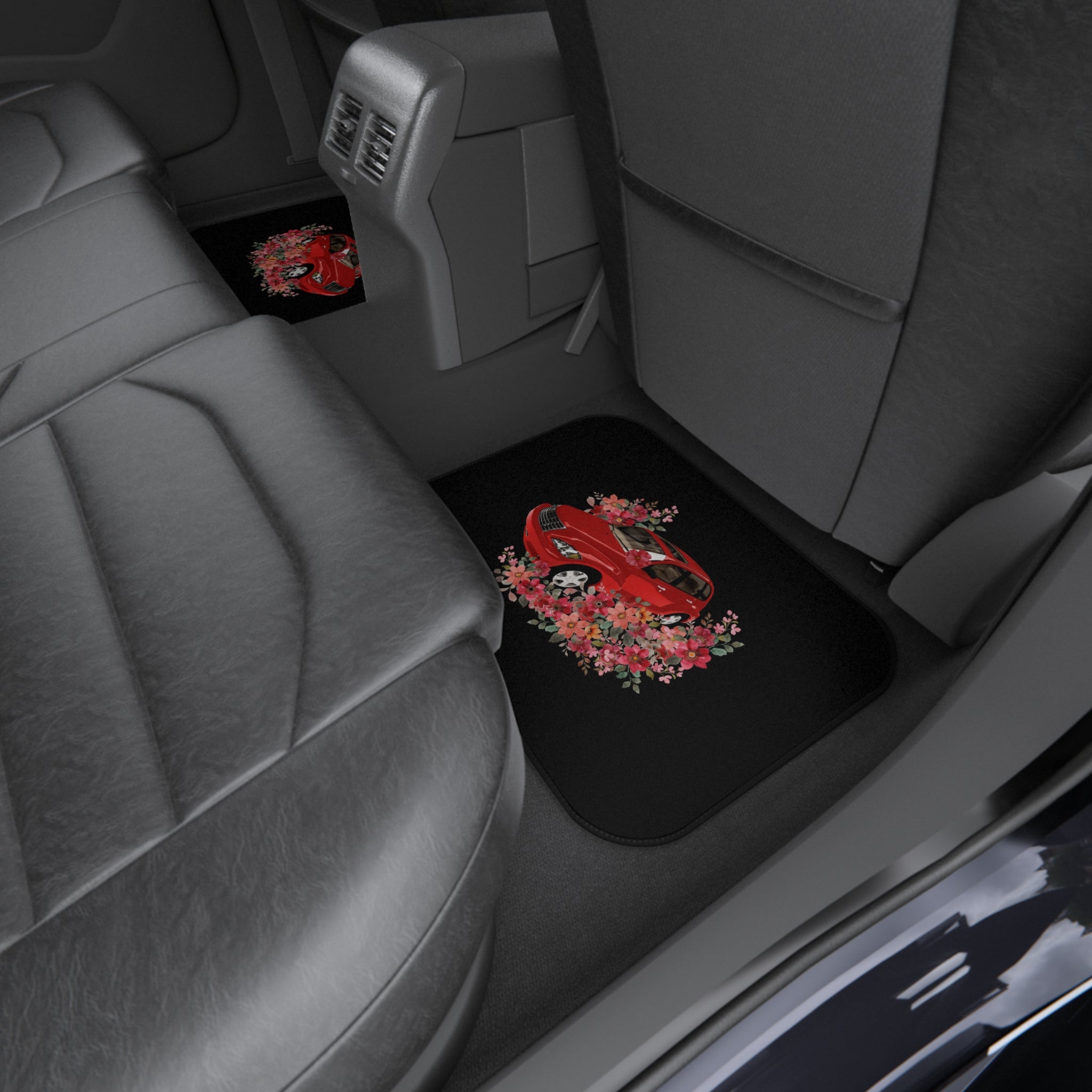 PT Cruiser Car Mats Set | Cute Auto Floor Mats, Car Accessories, Gift for Car Lovers, Stylish Floor Protection, Red Car Design