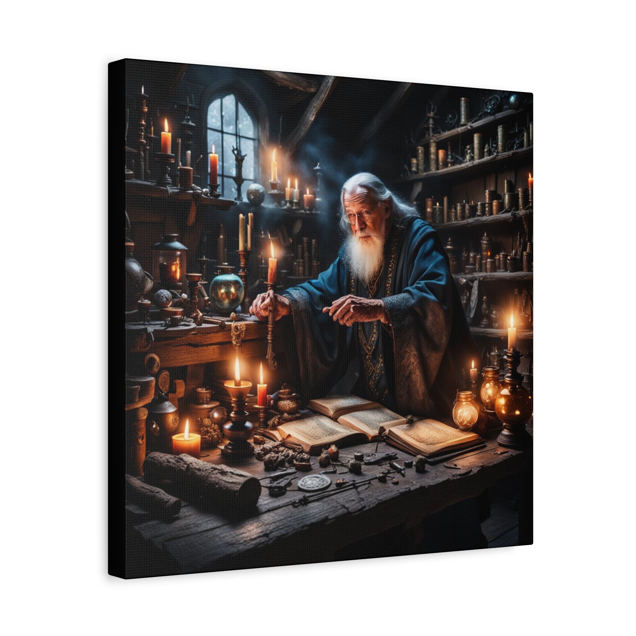 Conjuring Canvas Art, Fantasy Wall Decor, Sorcery Home Decor, Unique Gift for Magic Lovers, Wizard Wall Art, Cozy Vibes