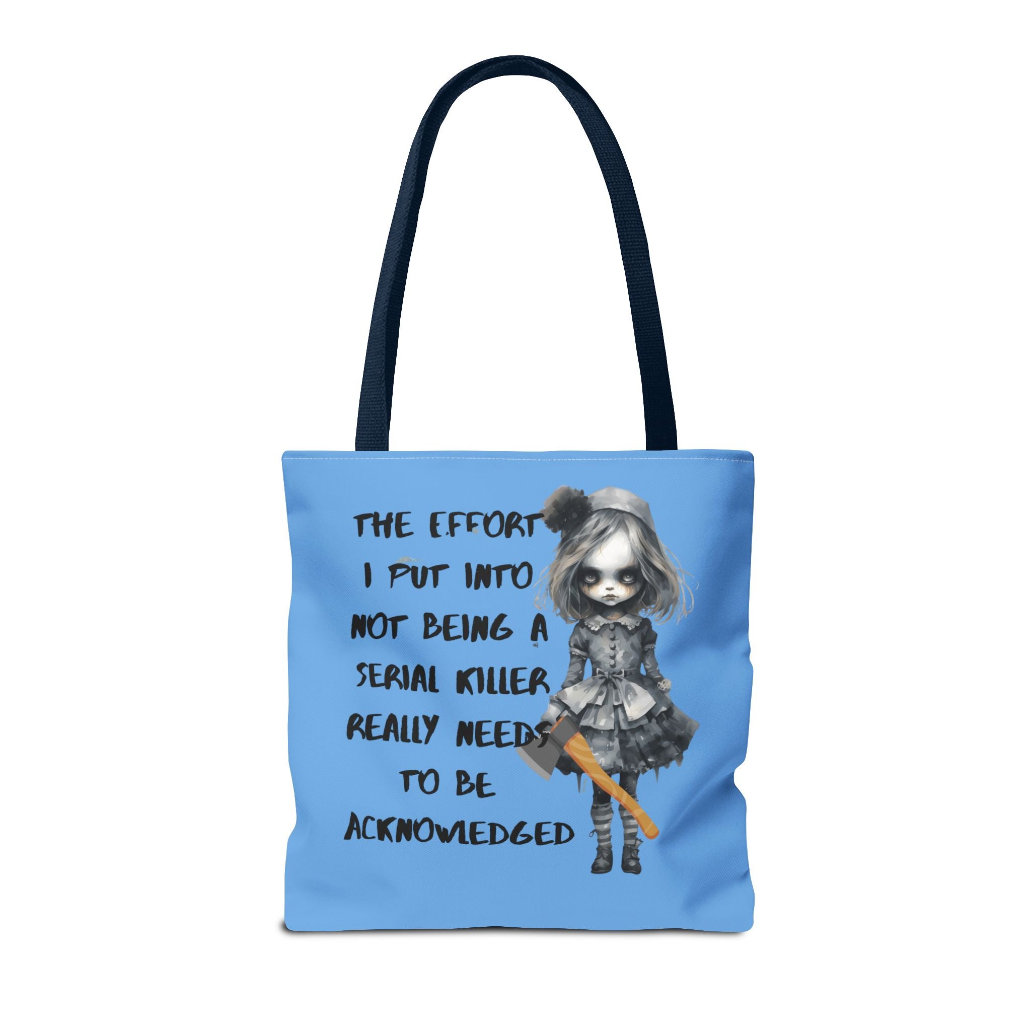 Creepy Doll Tote Bag, Playful Tote for Animal Lovers, Unique Gift, Eco-Friendly Shopping Bag, Fun Everyday Use, Cute Design