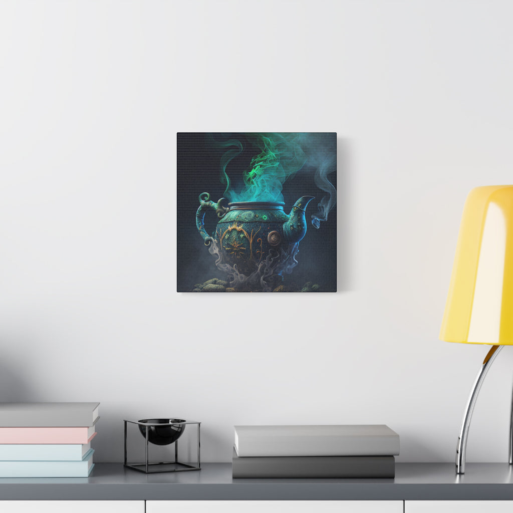 Brewing - Mystical Teapot Canvas Art, Enchanted Kitchen Decor, Witchy Home Decor, Magical Wall Art, Gift for Tea Lovers
