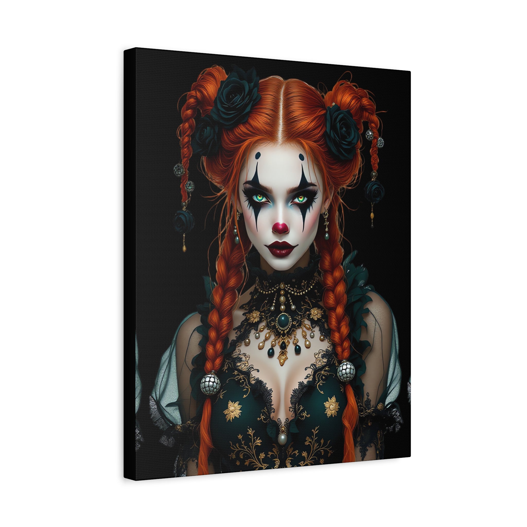 The Harlequin Art Canvas Print, Gothic Wall Decor, Spooky Home Decoration, Unique Halloween Art, Dark Aesthetic Canvas