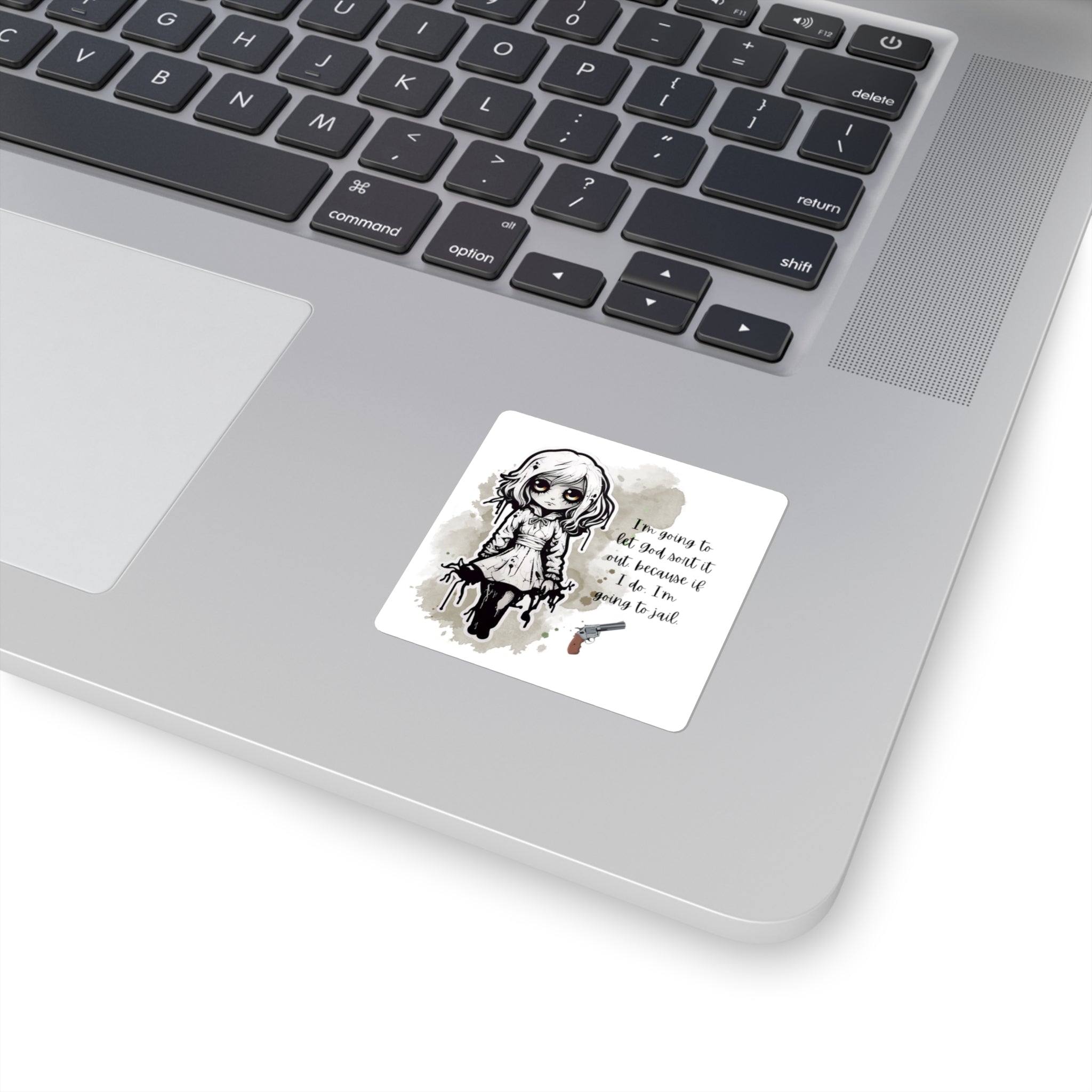 Creepy Doll Square Stickers, Quirky Stickers for Laptop, Bullet Journal, Aesthetic Gifts, Alternative Art Decor, Fun Quote Vinyl [...]