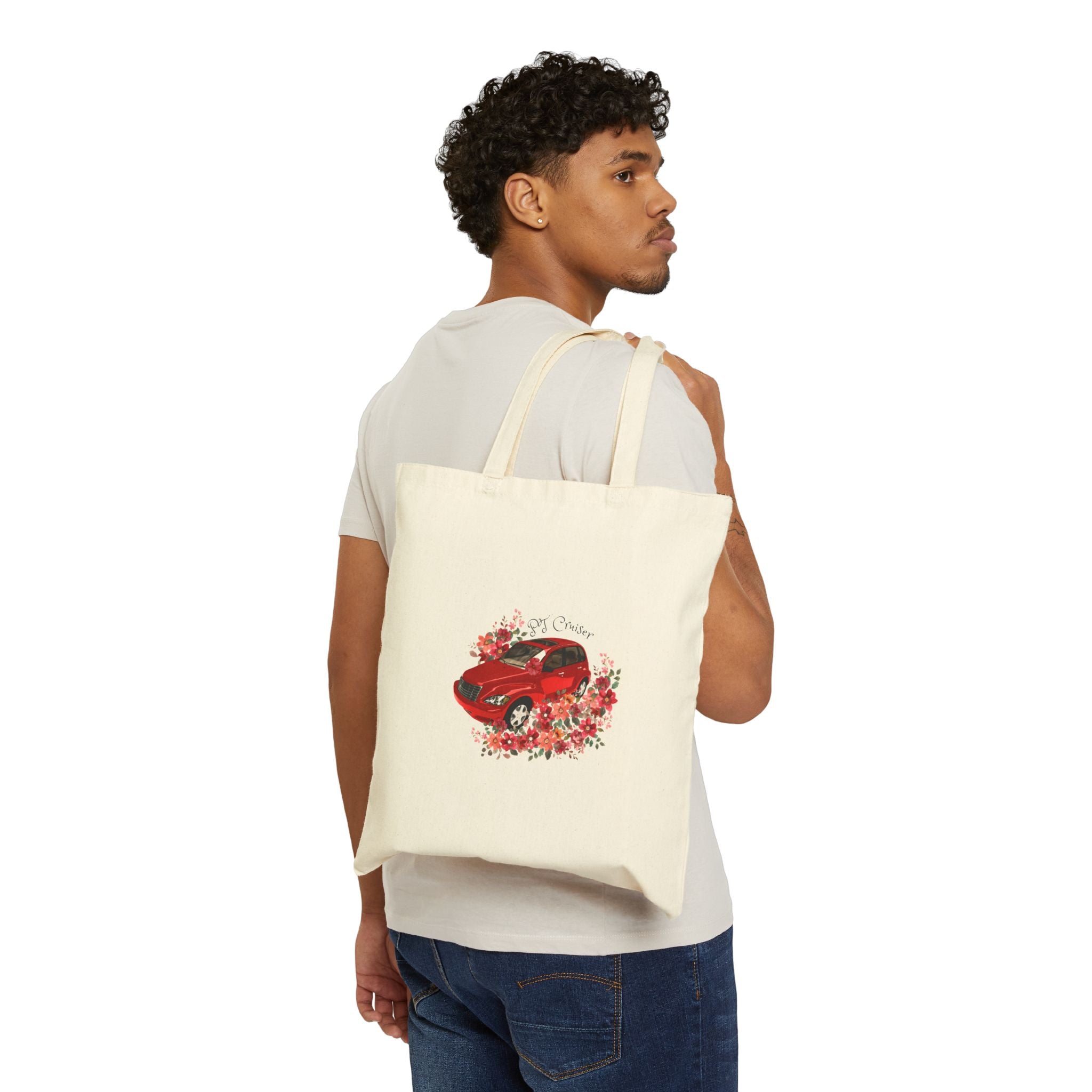 PT Cruiser Cotton Canvas Tote Bag, Eco-Friendly Gift, Shopping Bag, Beach Tote, Reusable Grocery Bag, Car Lover's Accessory