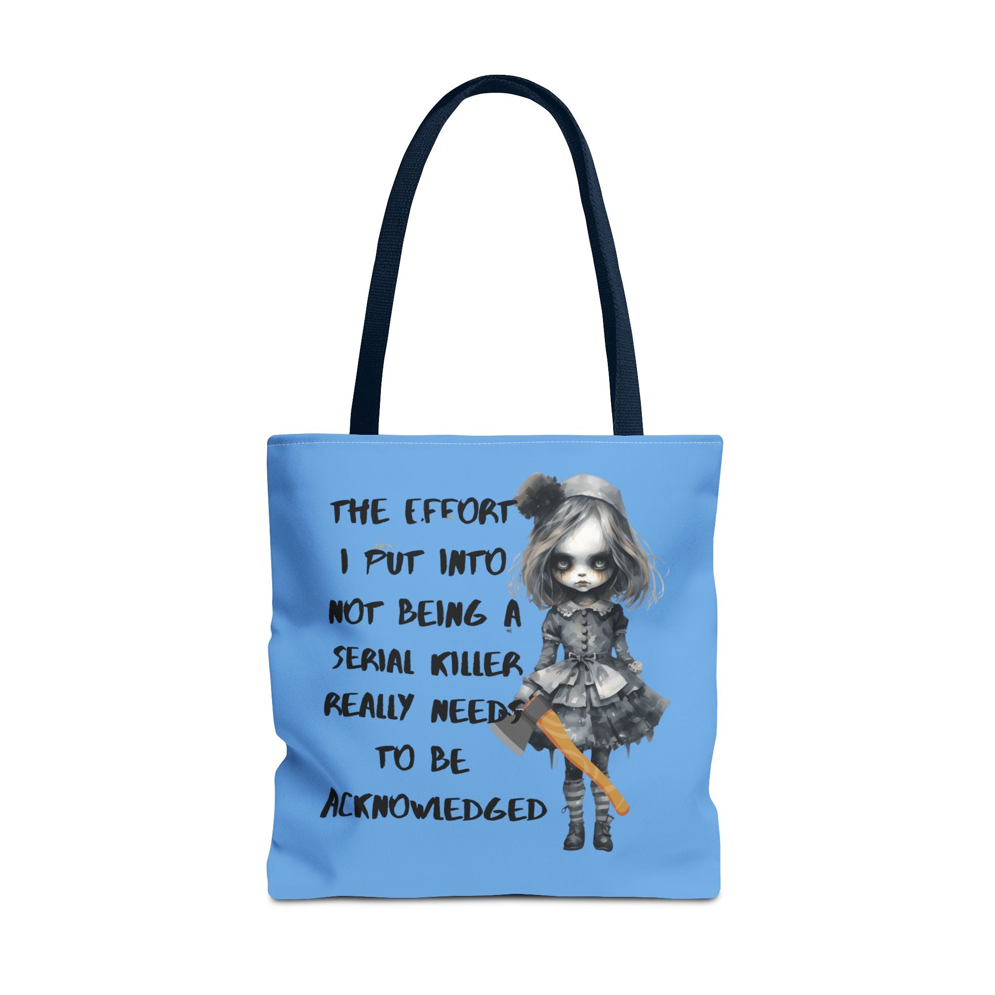Creepy Doll Tote Bag, Playful Tote for Animal Lovers, Unique Gift, Eco-Friendly Shopping Bag, Fun Everyday Use, Cute Design
