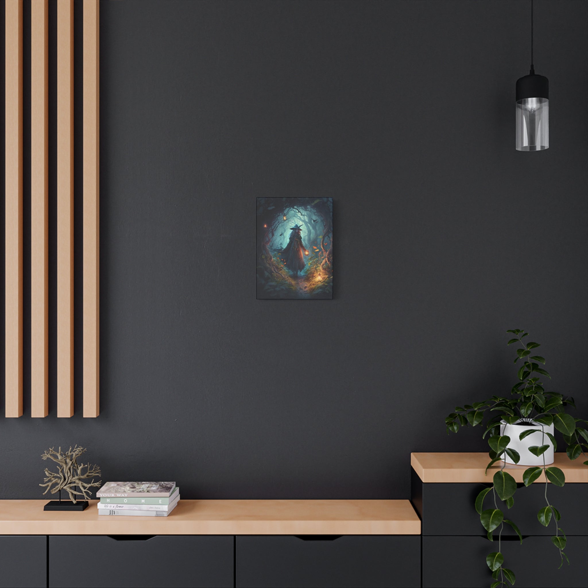 The Cave Canvas Print, Witch Artwork, Halloween Decor, Witchy Wall Art, Bohemian Home Decor, Gift for Witch Lovers