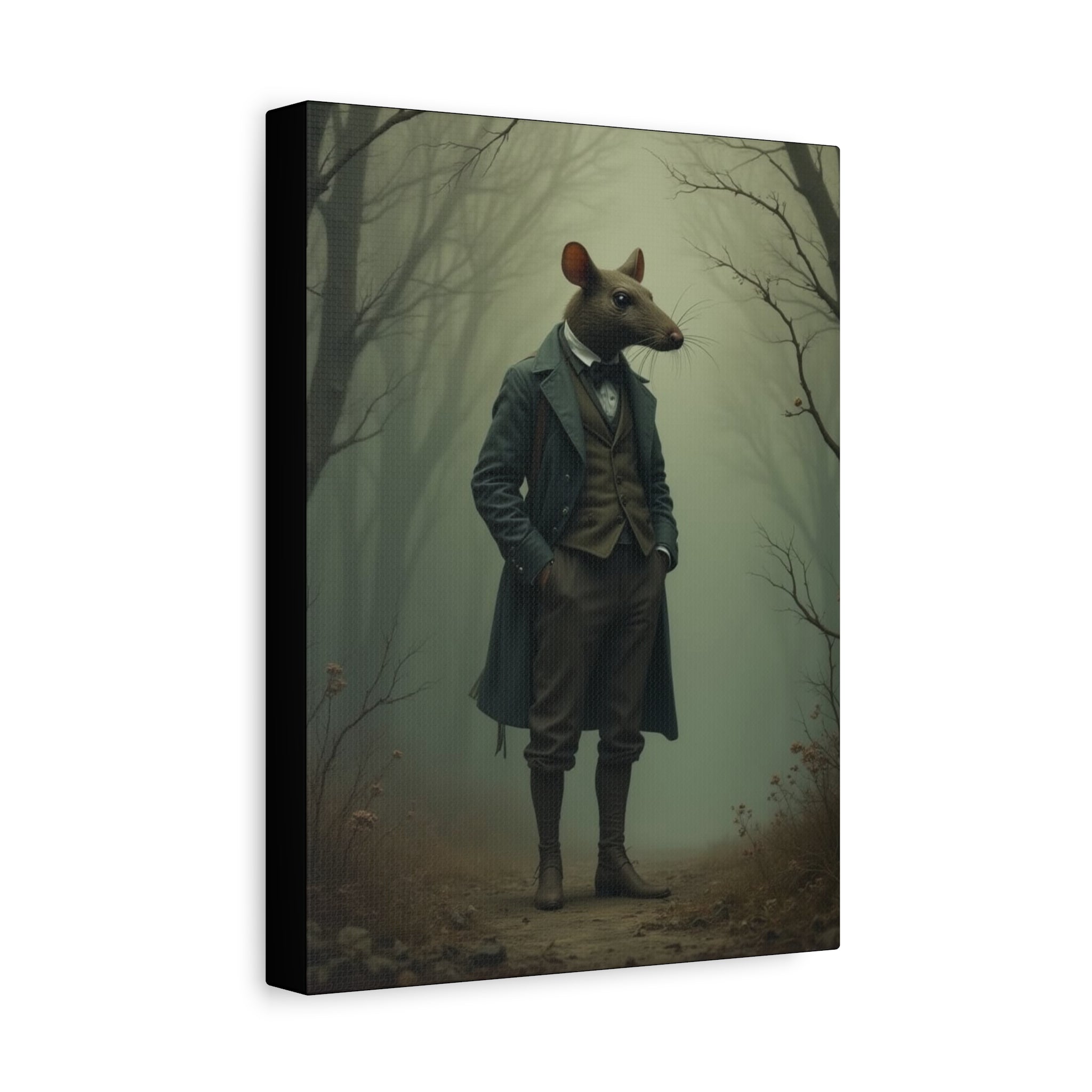 Elegant Rat Canvas Wall Art, Quirky Home Decor, Animal Lover Gift, Fantasy Artwork, Unique Wall Decor