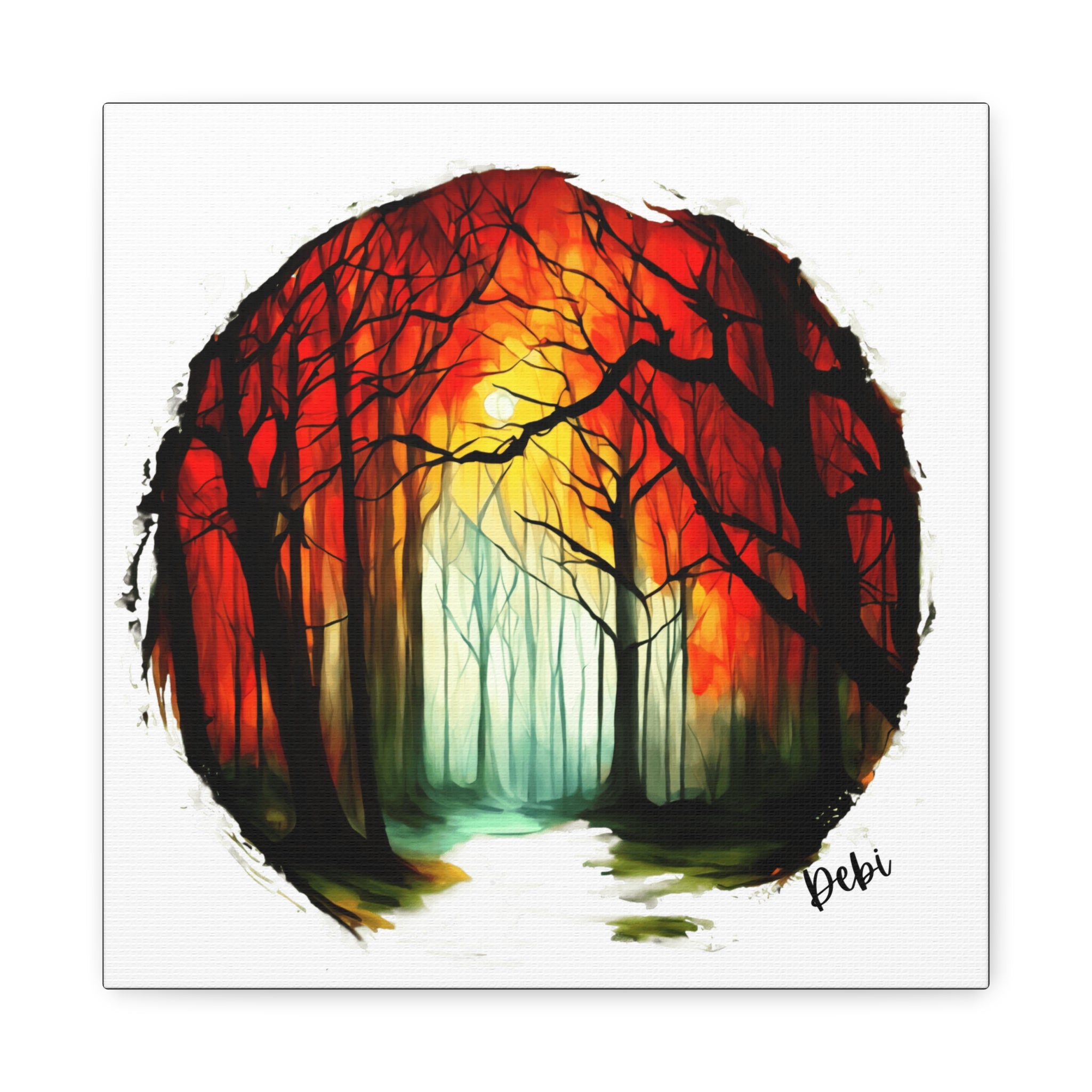 The Woods Canvas Art, Colorful Home Decor, Nature Wall Art, Gift for Nature Lover, Living Room Wall Decoration, Handmade Art