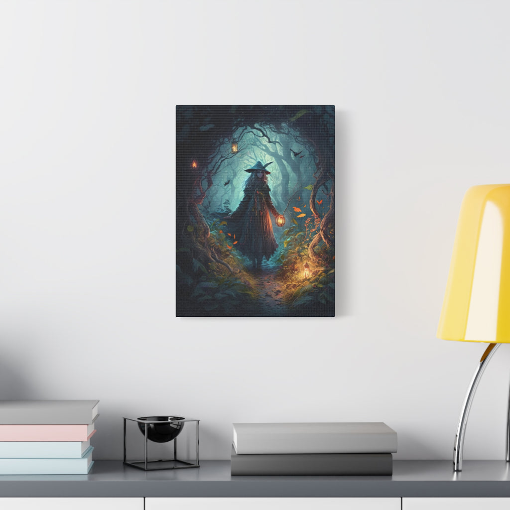 The Cave Canvas Print, Witch Artwork, Halloween Decor, Witchy Wall Art, Bohemian Home Decor, Gift for Witch Lovers