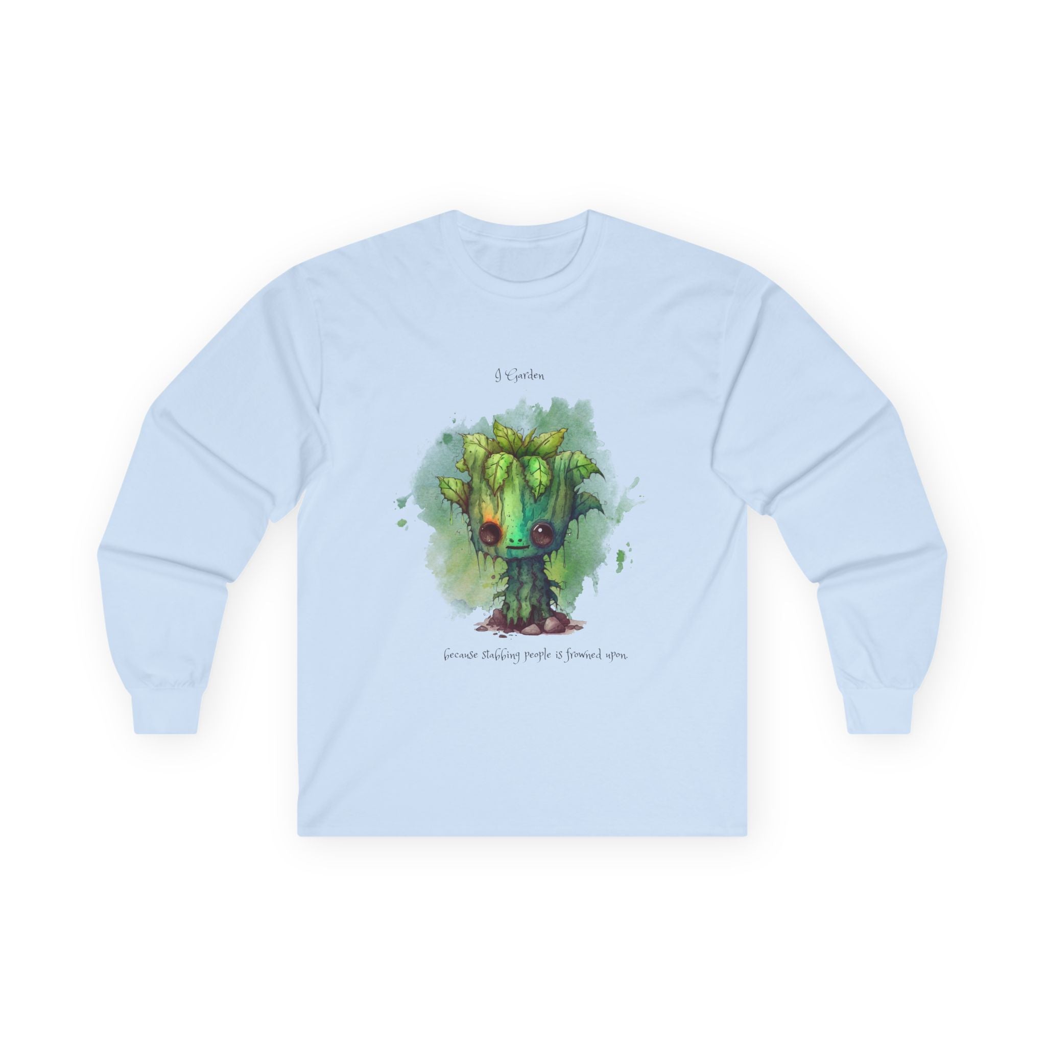 Creepy Garden Long Sleeve Tee, Artistic Unisex Shirt for Nature Lovers, Eco-Friendly Gift, Perfect for Earth Day, Casual Wear