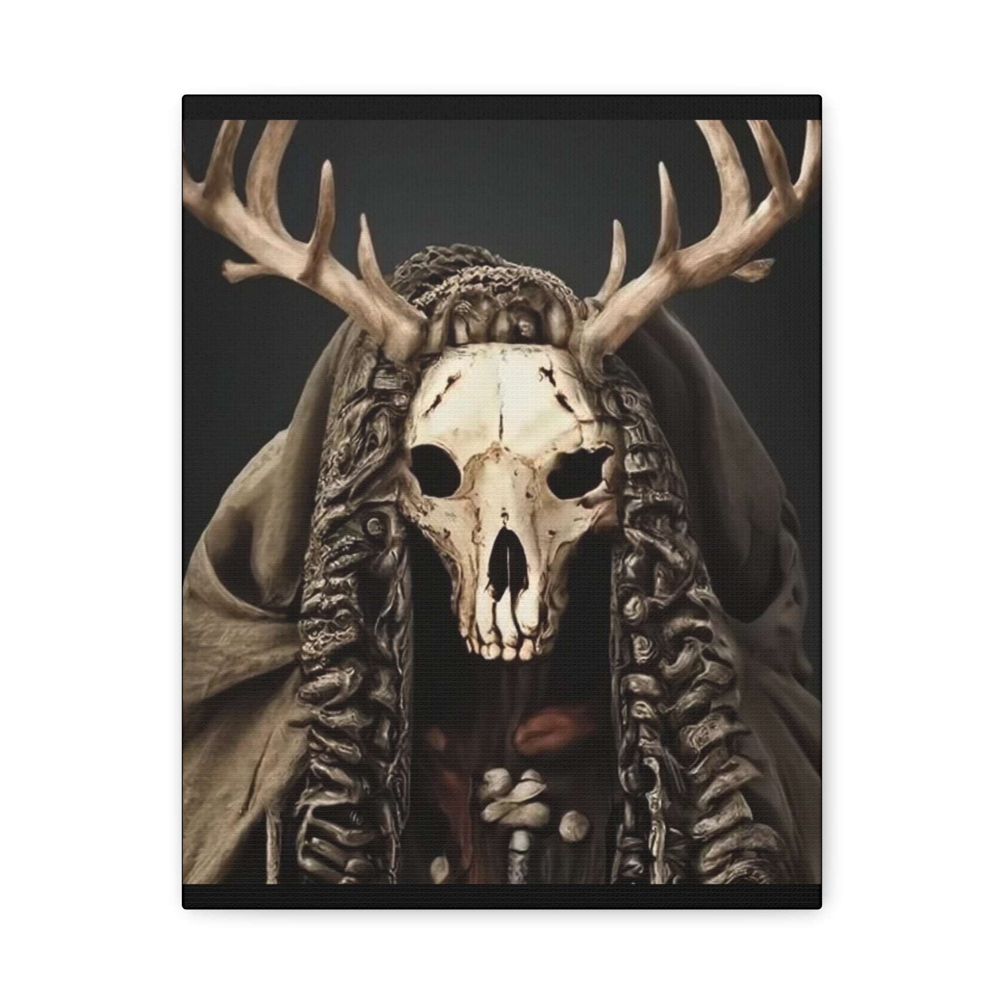 Ritual Canvas Wall Art, Skull Decor, Gothic Home Decor, Boho Aesthetic, Framed Canvas, Unique Wall Decoration