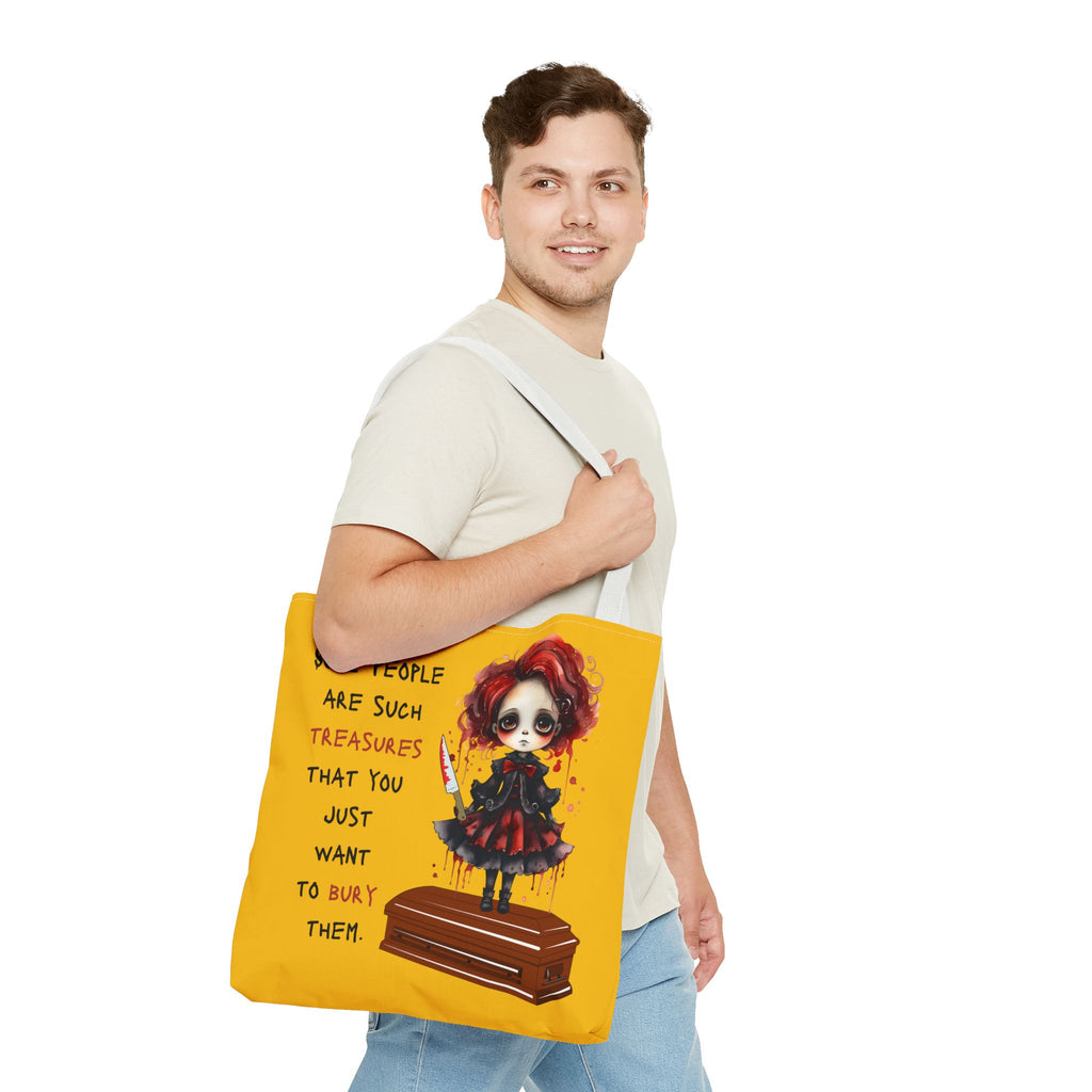 Creepy Doll Tote Bag with Quirky Artwork, Ideal for Halloween Decor, Gift for Alternative Fashion Lovers, Unique Shopper Bag, Spooky Gift