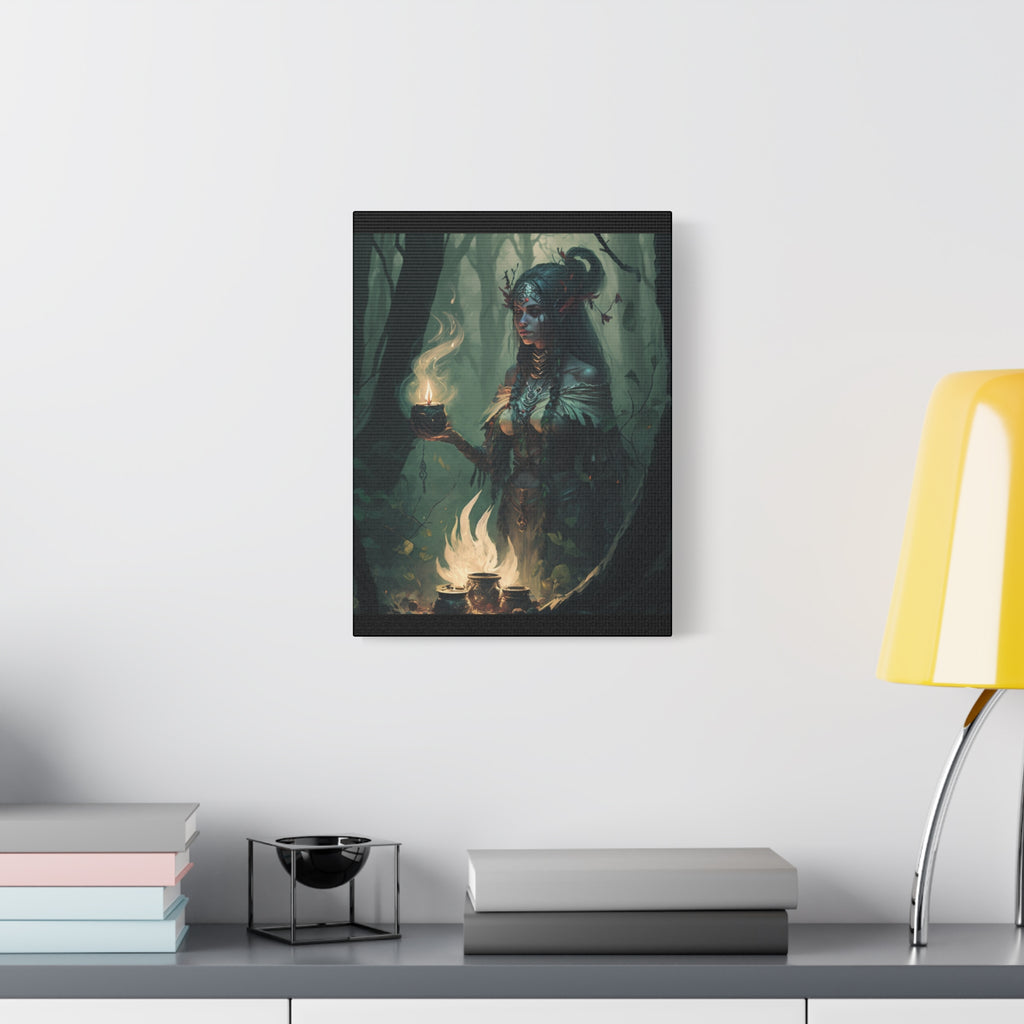 Enchanting Forest Goddess Canvas Art, Mystical Wall Decor, Spiritual Home Decor, Witchy Gift, Bohemian Artwork, Fantasy Art