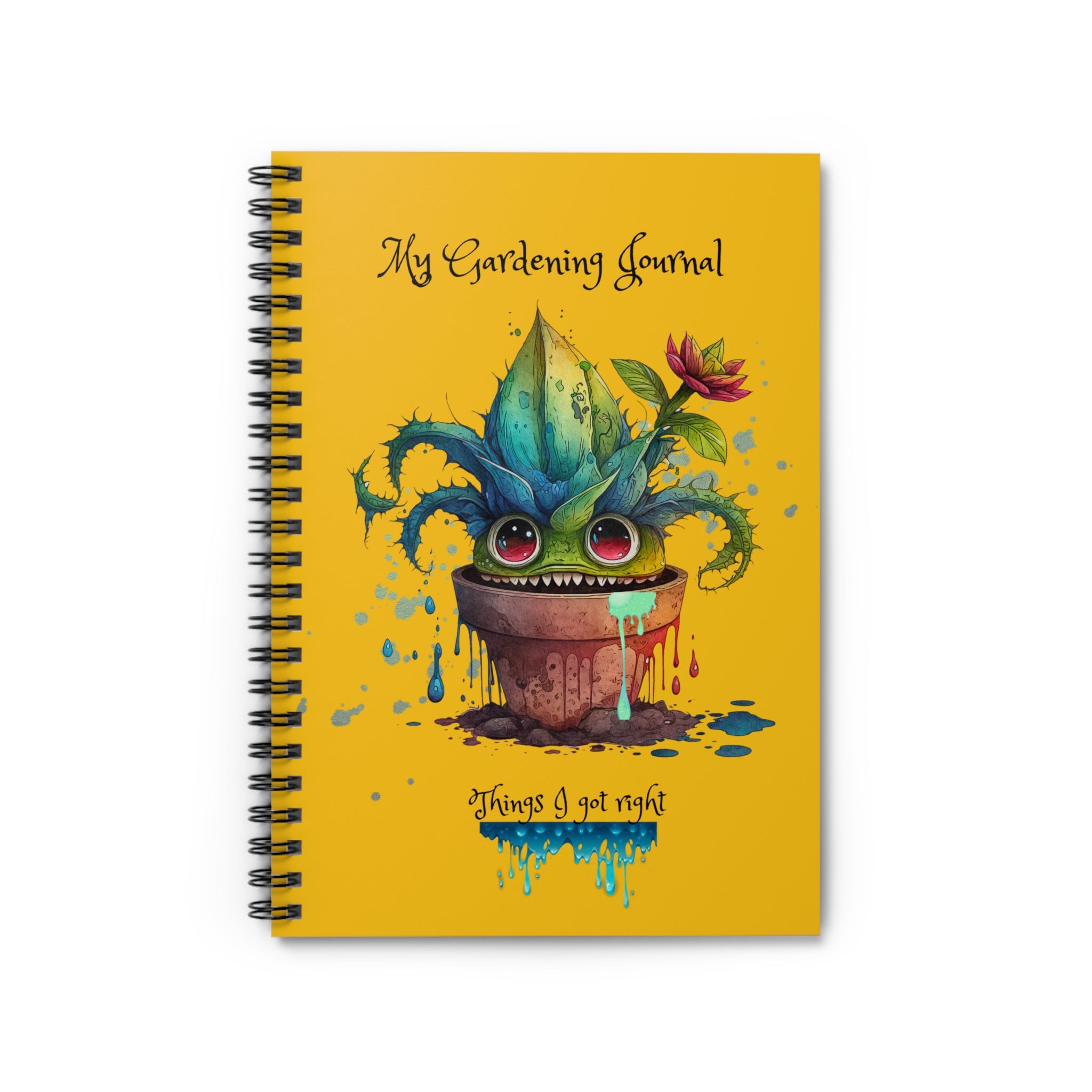 Creepy Garden Journal - Spirited Plant Spiral Notebook, Gardening Gift, Nature Lover's Journal, Creative Writing, Cute Notebook