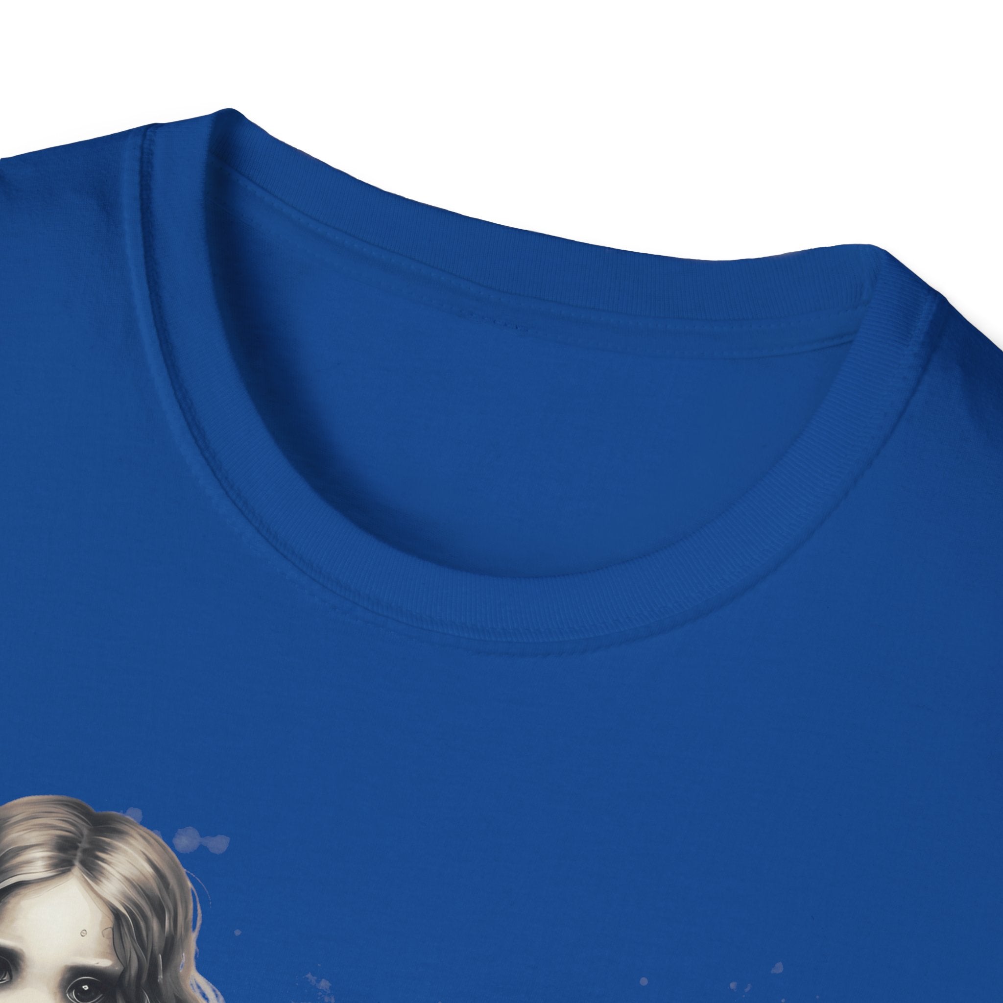 Creepy Doll  Humor T-Shirt, Unisex Softstyle Tee, Quirky Graphic Shirt, Halloween Outfit, Unique Gift Idea, Funny Apparel