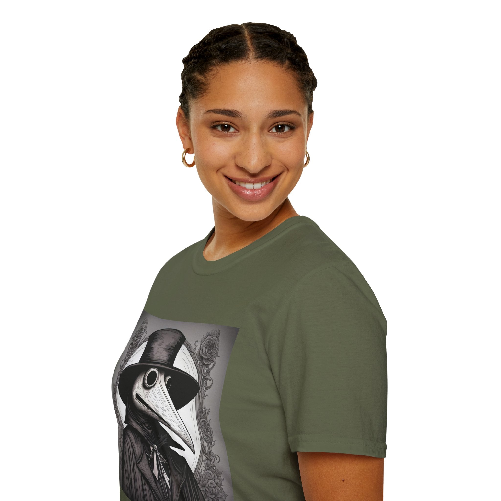 Vintage Plague Doctor Graphic Tee, Unisex T-Shirt, Halloween Costume, Gothic Fashion, Spooky Gift, Unique Art Shirt