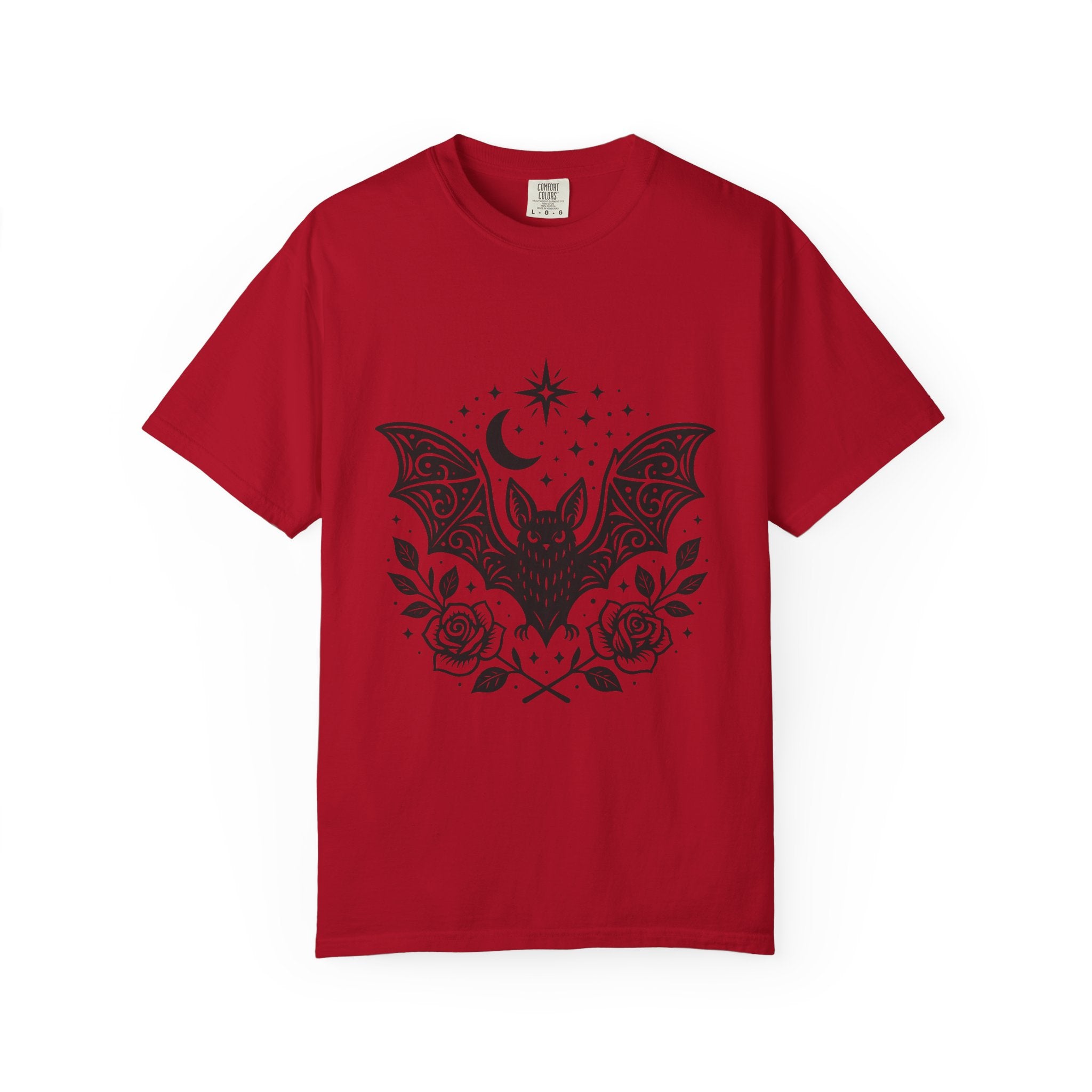 Gothic Bat Unisex T-Shirt, Vintage Style Tee for Halloween, Cool Graphic Top, Boho Clothing, Festival Wear