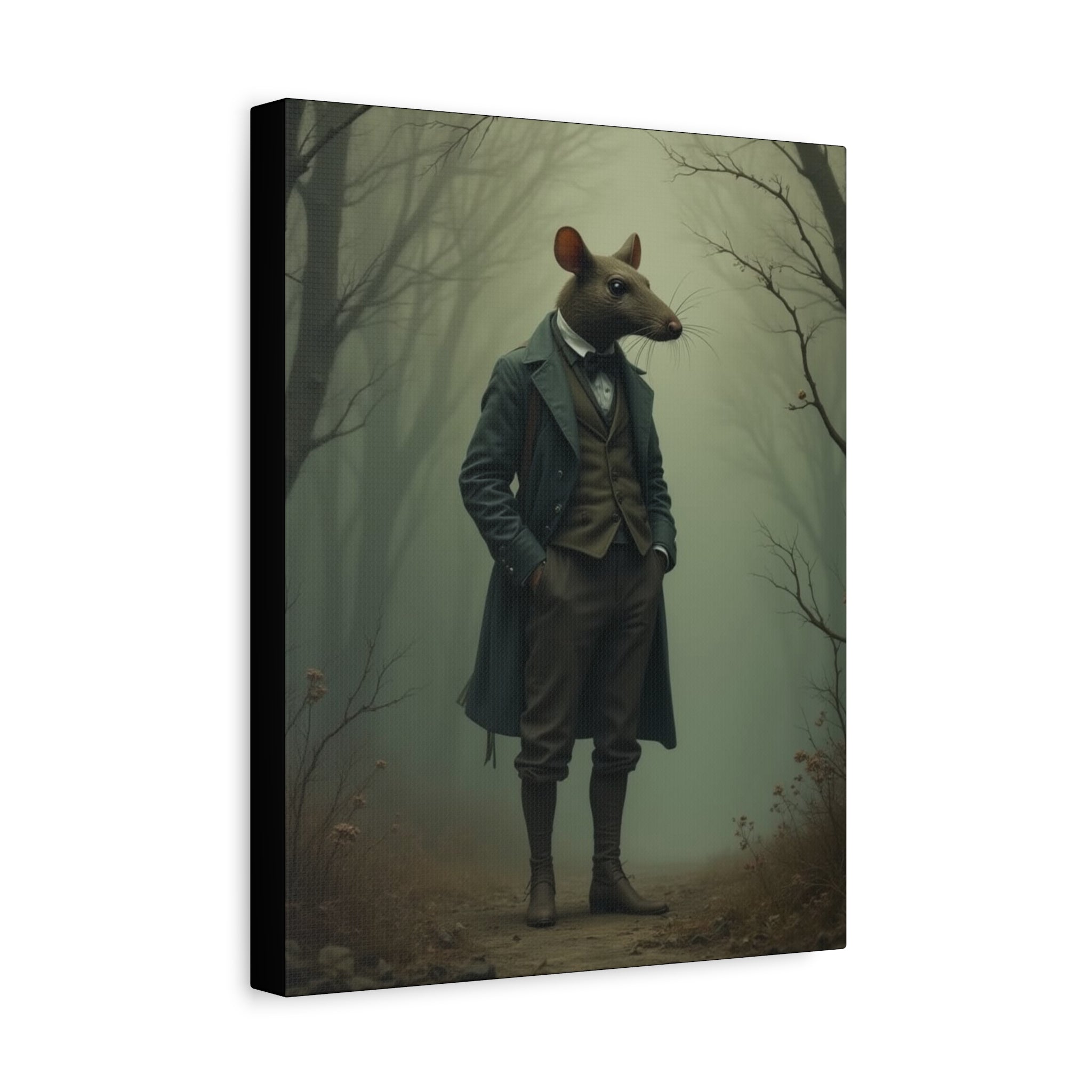 Elegant Rat Canvas Wall Art, Quirky Home Decor, Animal Lover Gift, Fantasy Artwork, Unique Wall Decor