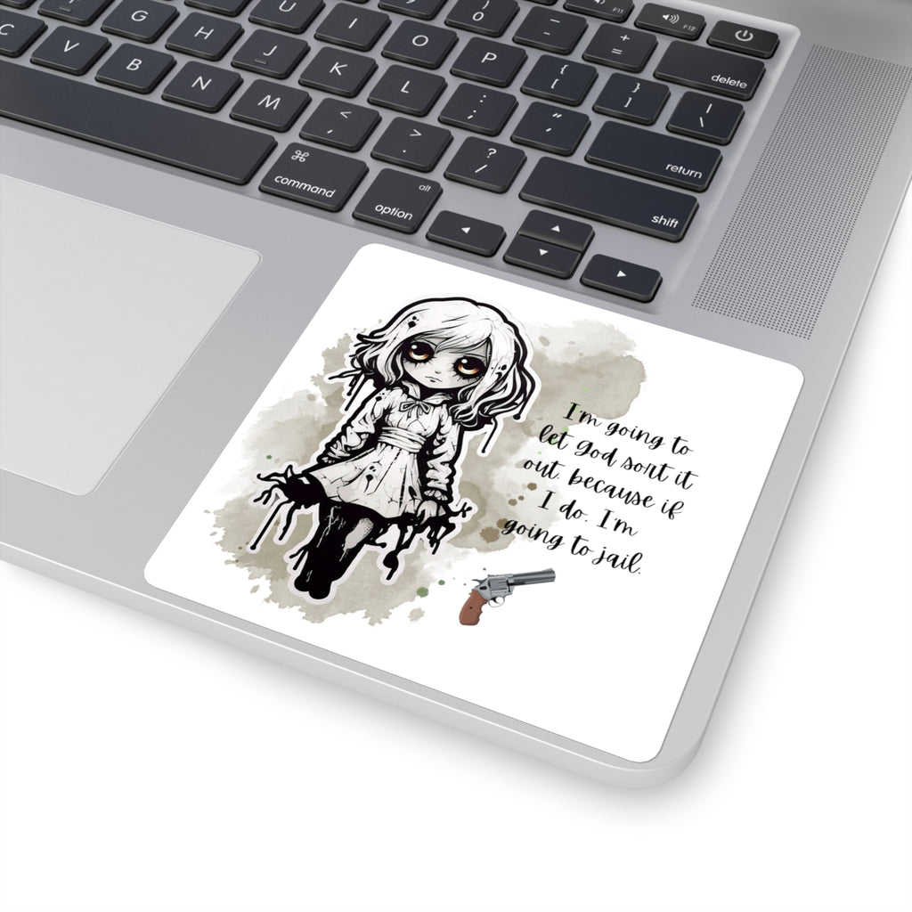 Creepy Doll Square Stickers, Quirky Stickers for Laptop, Bullet Journal, Aesthetic Gifts, Alternative Art Decor, Fun Quote Vinyl [...]