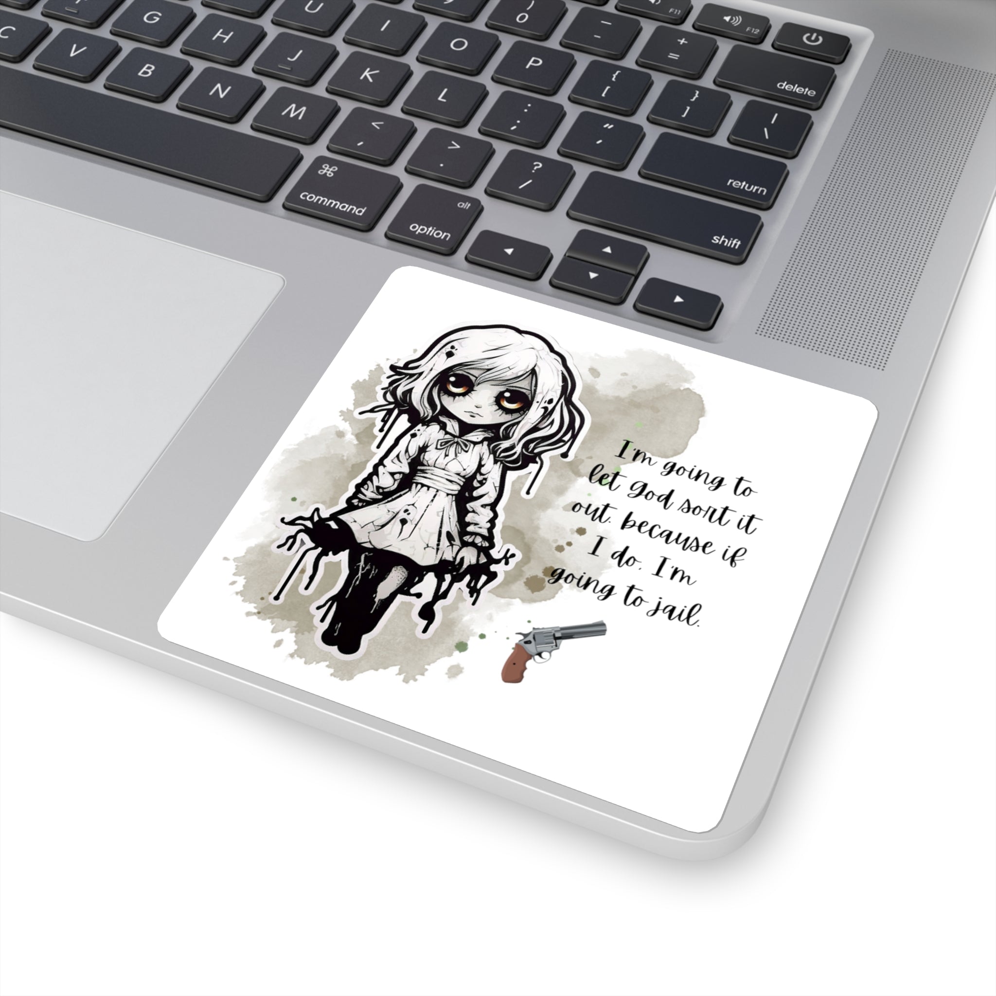 Creepy Doll Square Stickers, Quirky Stickers for Laptop, Bullet Journal, Aesthetic Gifts, Alternative Art Decor, Fun Quote Vinyl [...]
