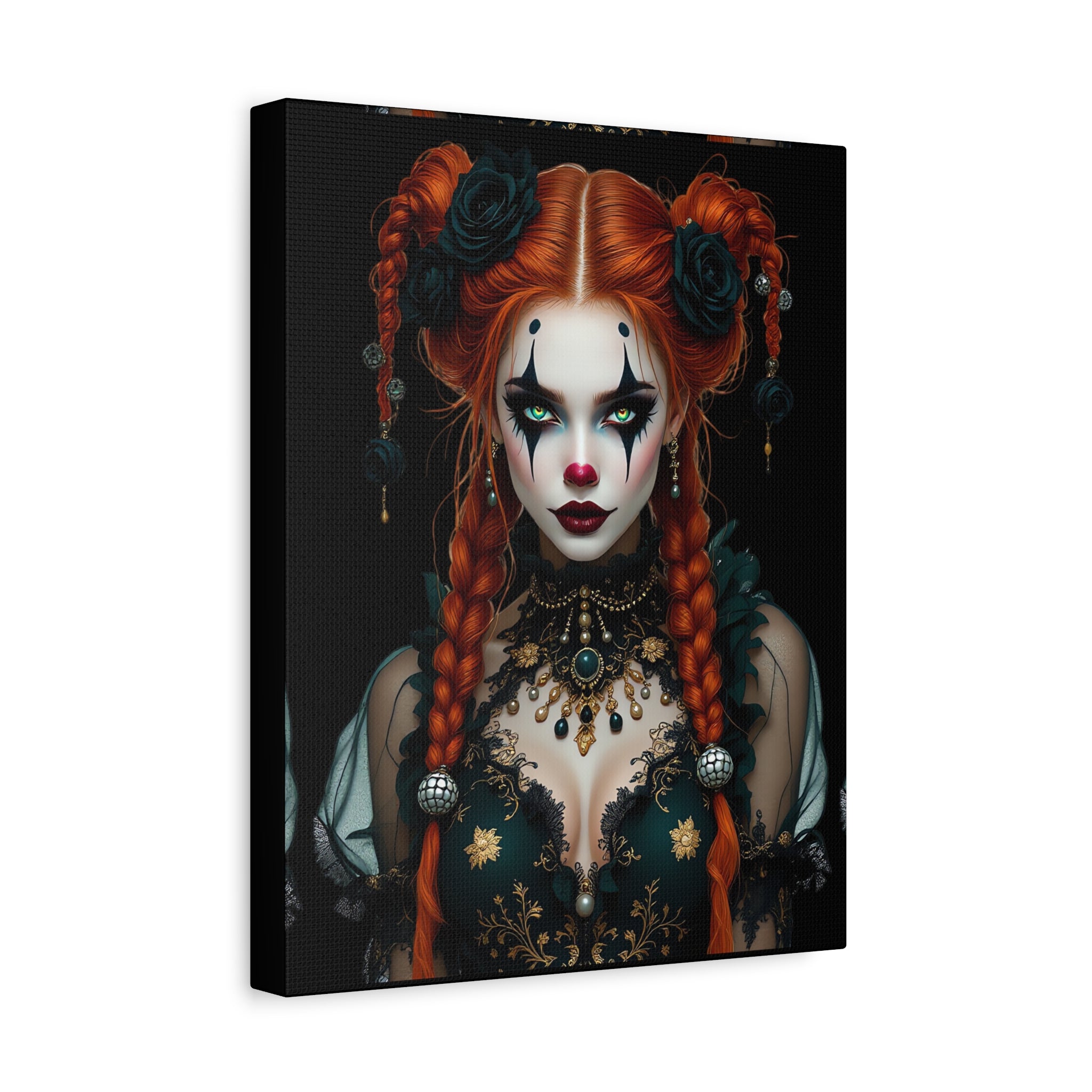 The Harlequin Art Canvas Print, Gothic Wall Decor, Spooky Home Decoration, Unique Halloween Art, Dark Aesthetic Canvas
