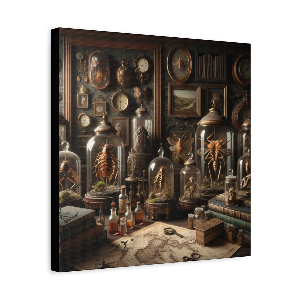 Curiosities Stretched Canvas Print of Curiosities, Wall Art, Home Decor, Gothic Decor, Steampunk Artwork
